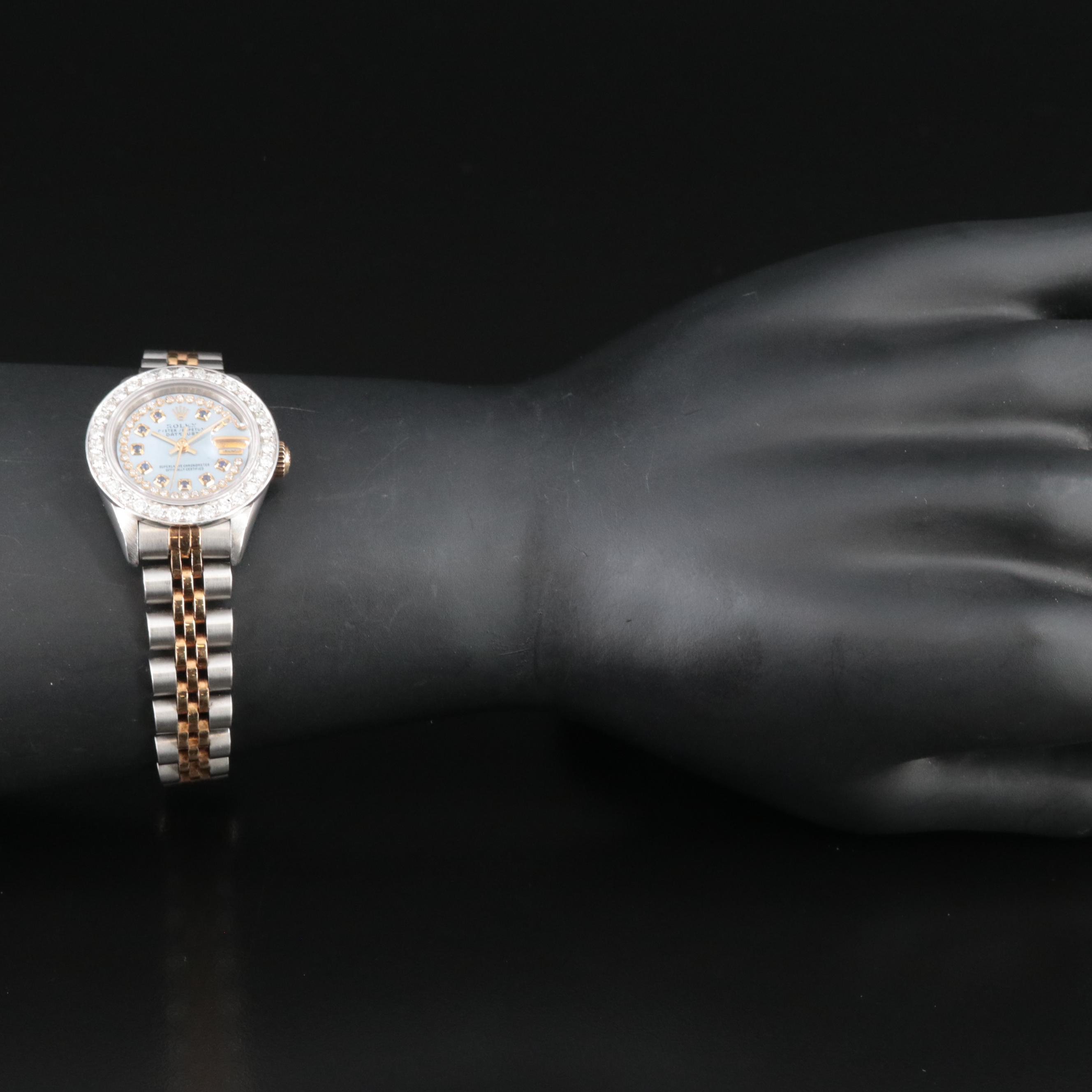 1993 Rolex 1.15 CTW Custom Diamond Dial and Bezel Datejust Watch