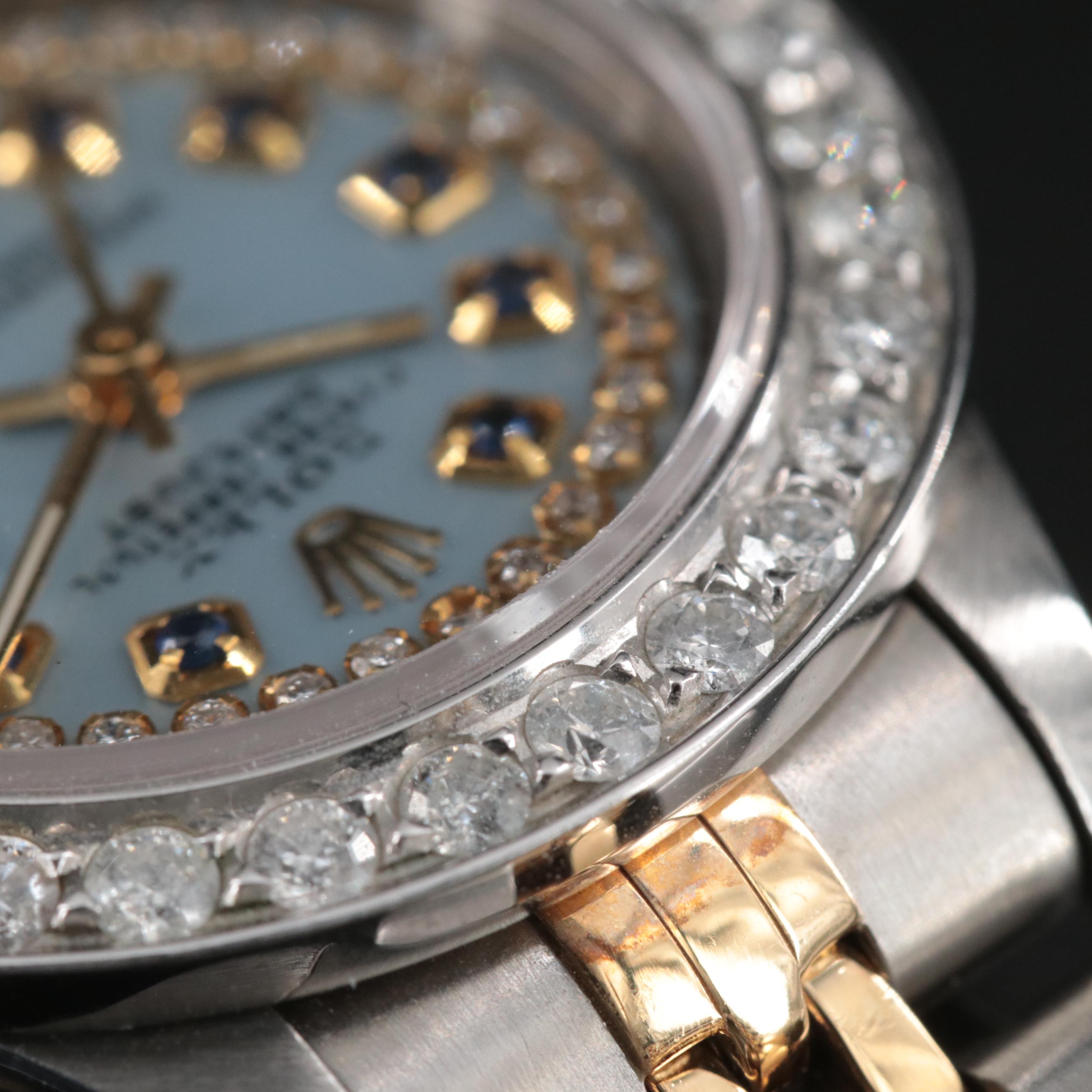 1993 Rolex 1.15 CTW Custom Diamond Dial and Bezel Datejust Watch