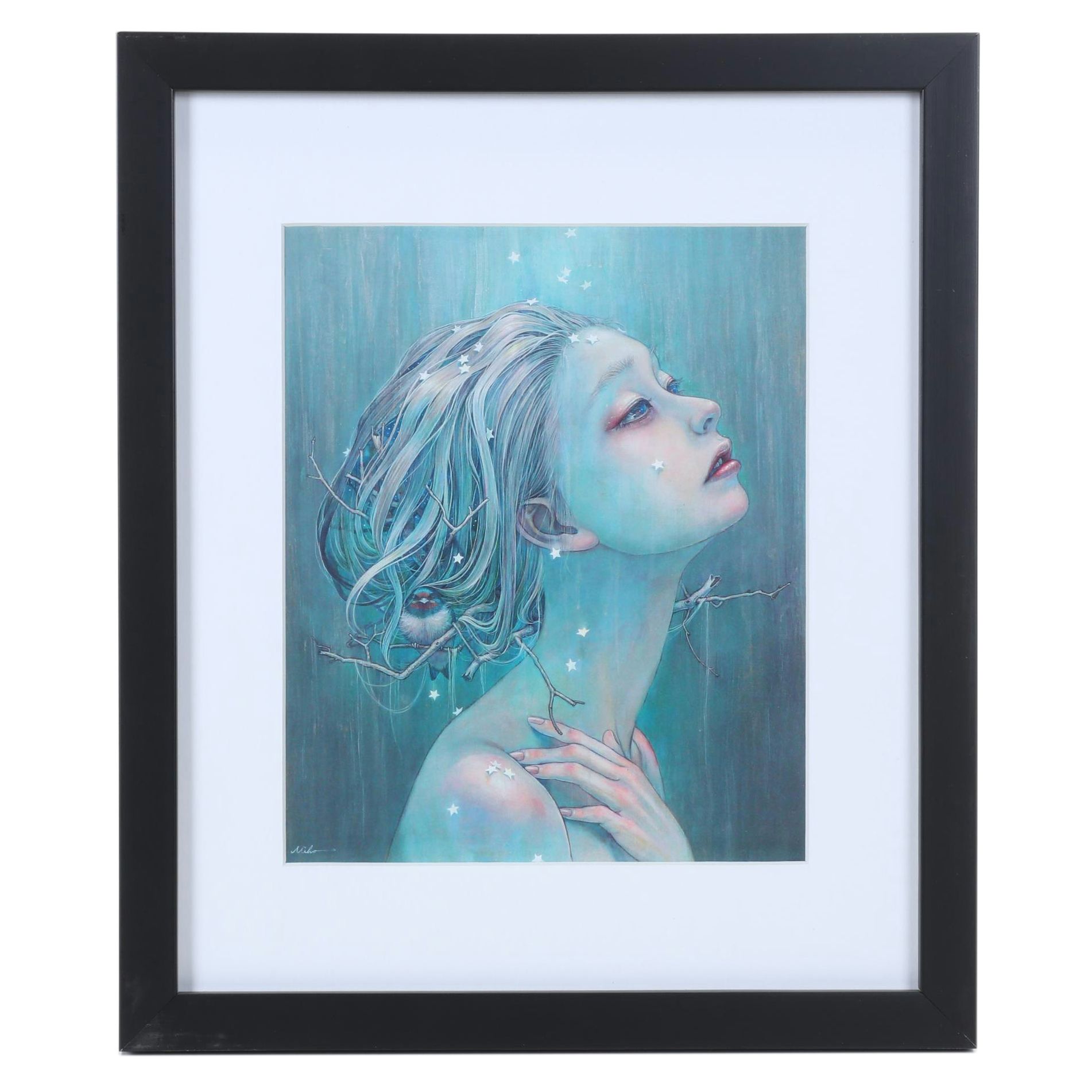 Miho Hirano Offset Lithograph " Twinkle Stars" From "The Beauties of Nature"