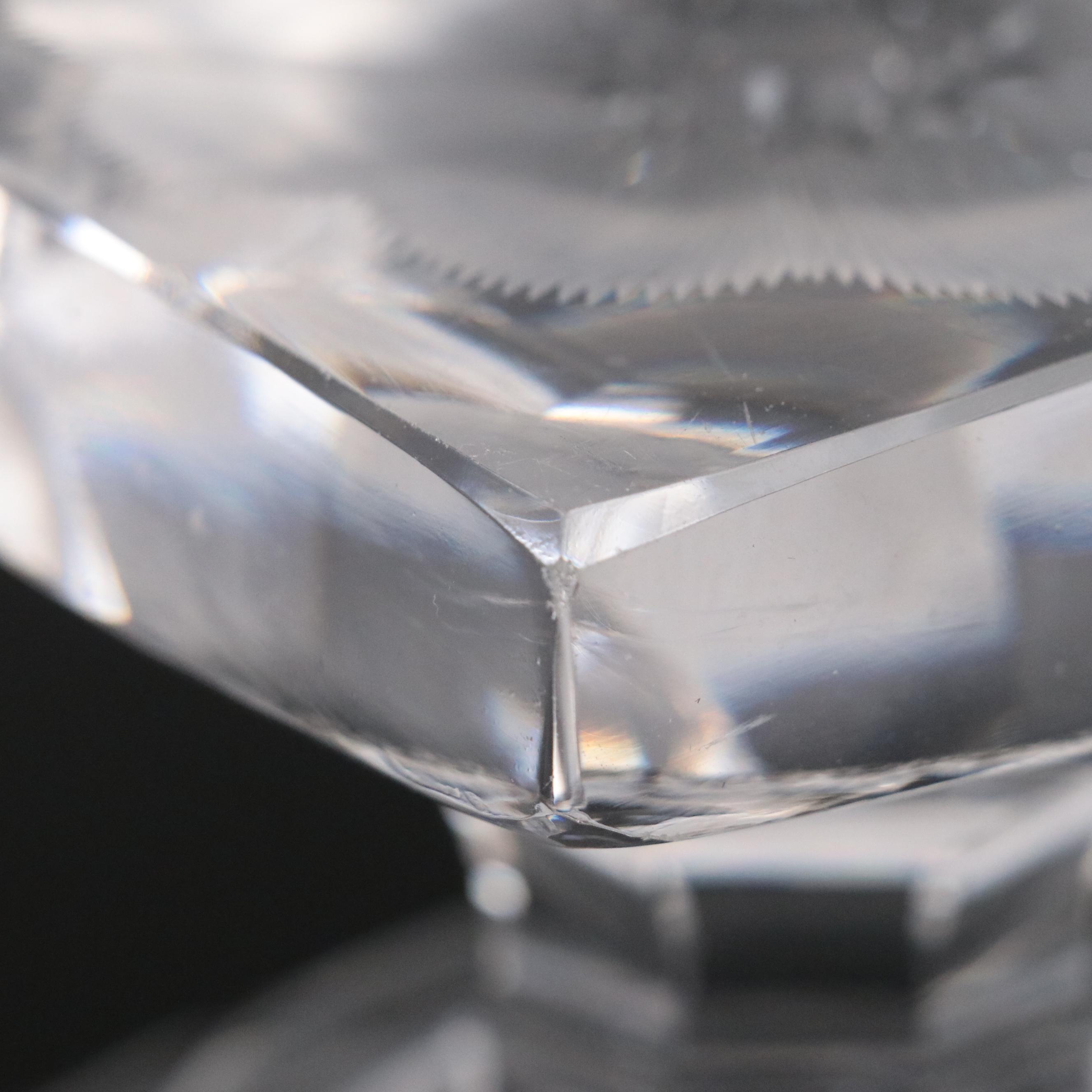 Floral Motif Crystal Pedestal Bowl with Etched Glass Candlesticks