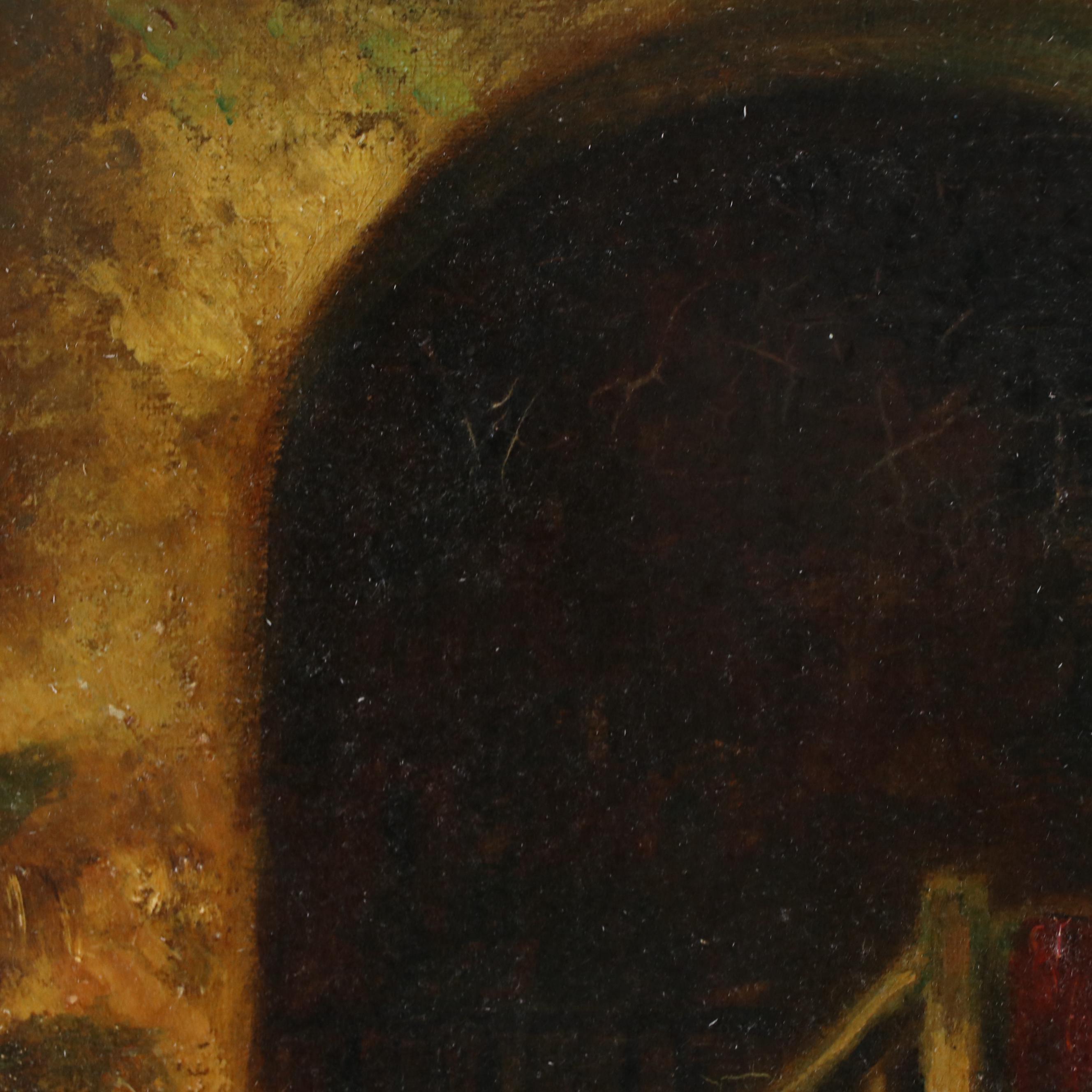 Alberta Kinsey Oil Painting of Courtyard With Stairwell