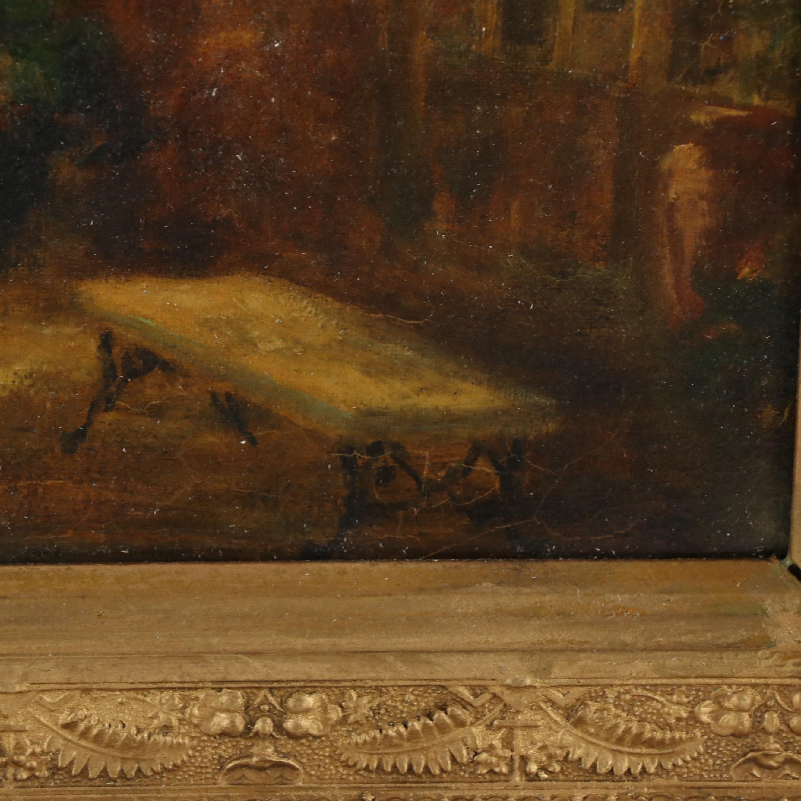 Alberta Kinsey Oil Painting of Courtyard With Stairwell