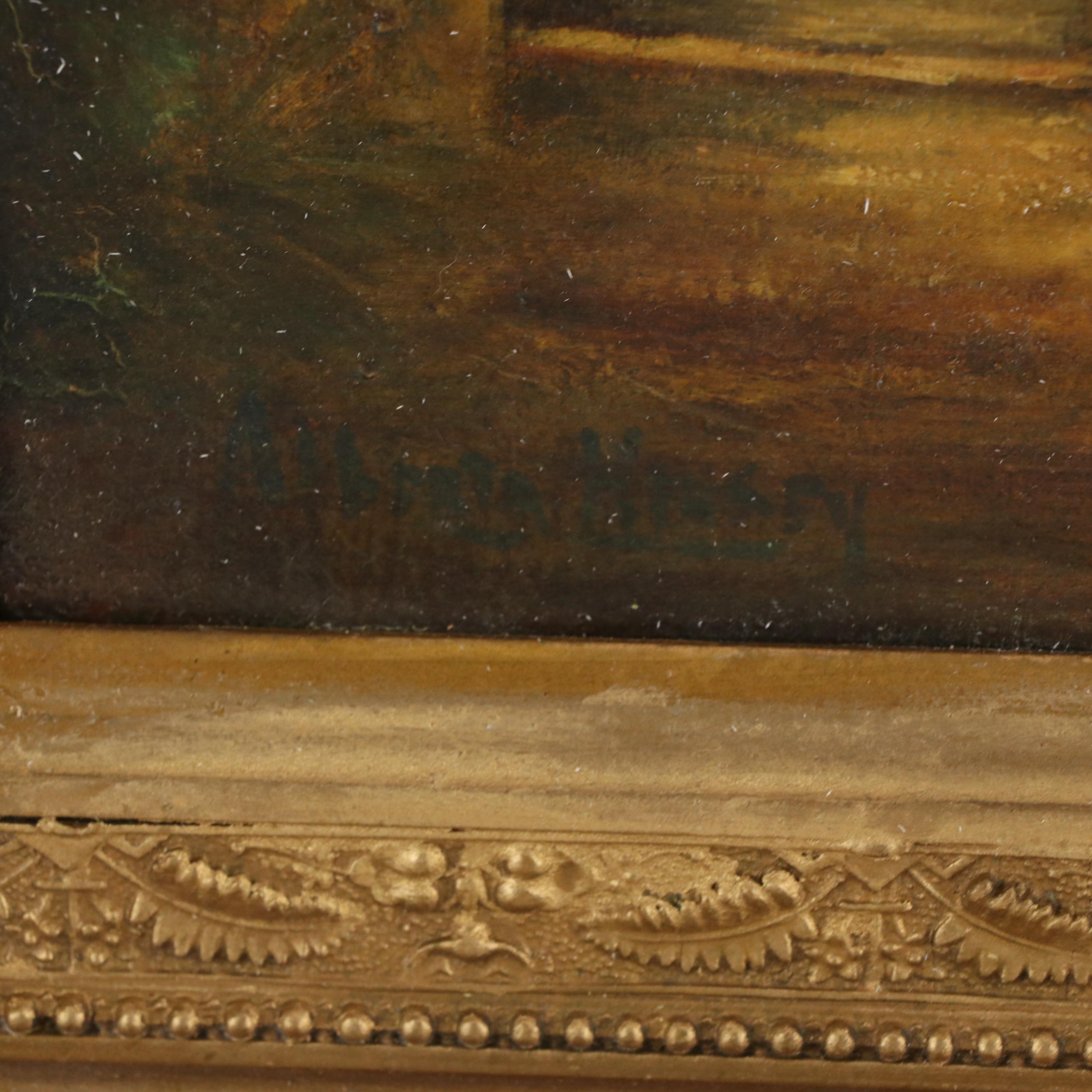 Alberta Kinsey Oil Painting of Courtyard With Stairwell