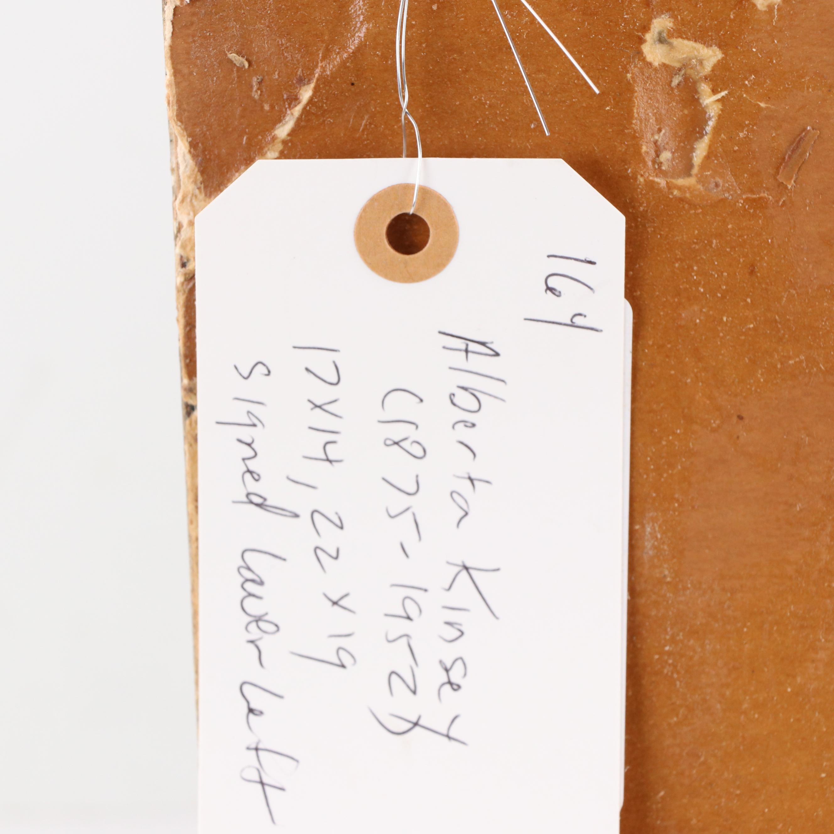 Alberta Kinsey Oil Painting of Courtyard With Stairwell