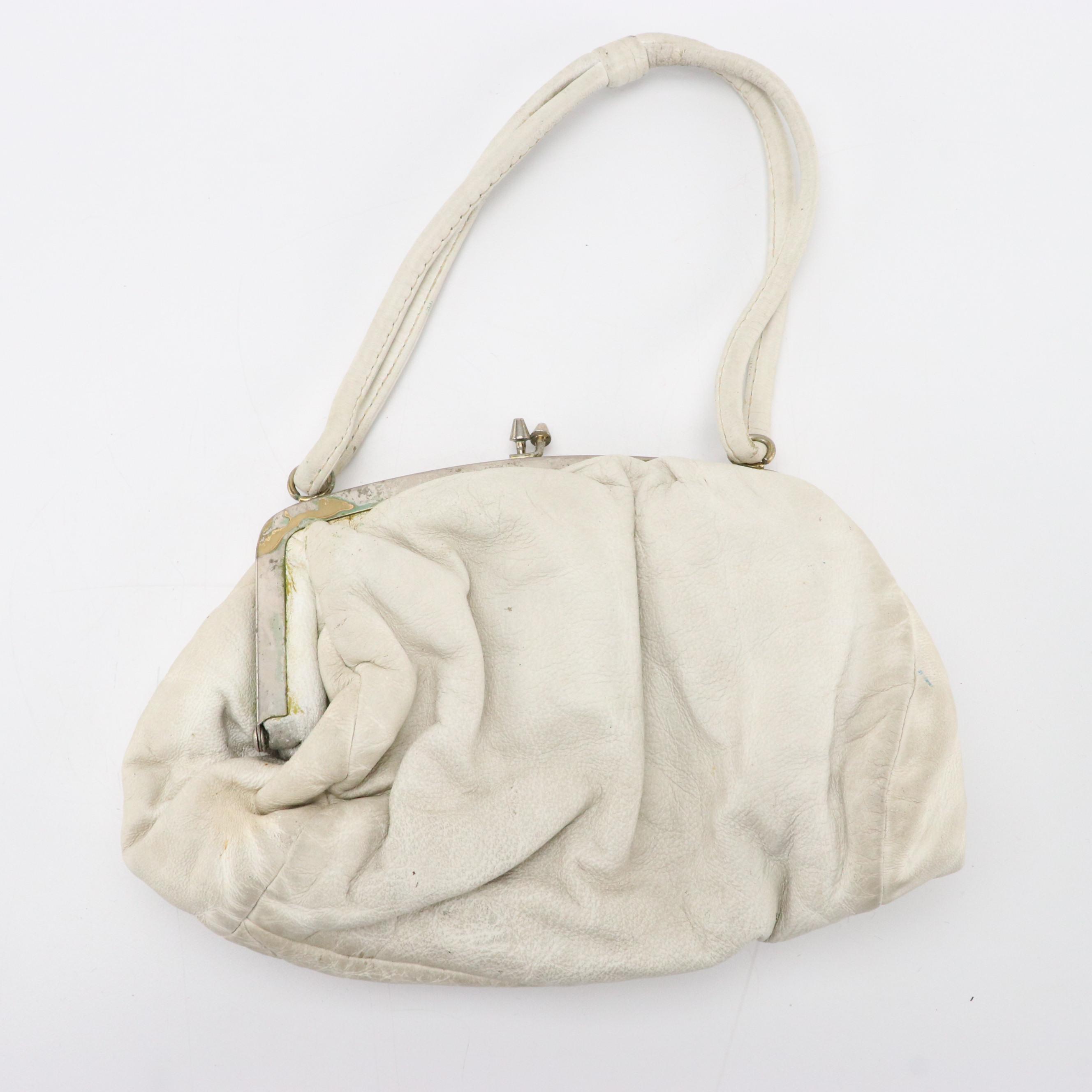 La Regale Black Woven Satin Frame Clutch, Other Vintage Leather/Suede Handbags