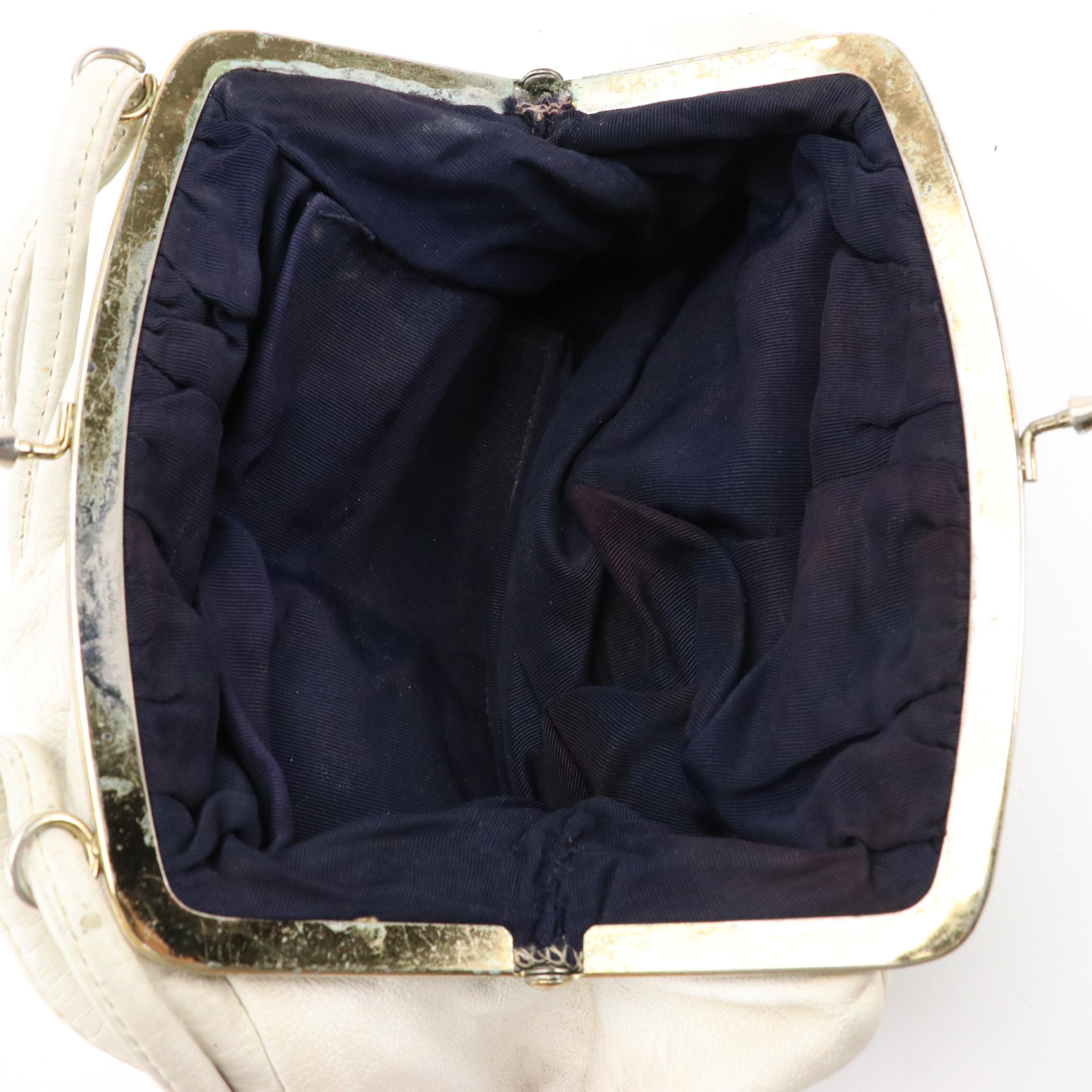 La Regale Black Woven Satin Frame Clutch, Other Vintage Leather/Suede Handbags