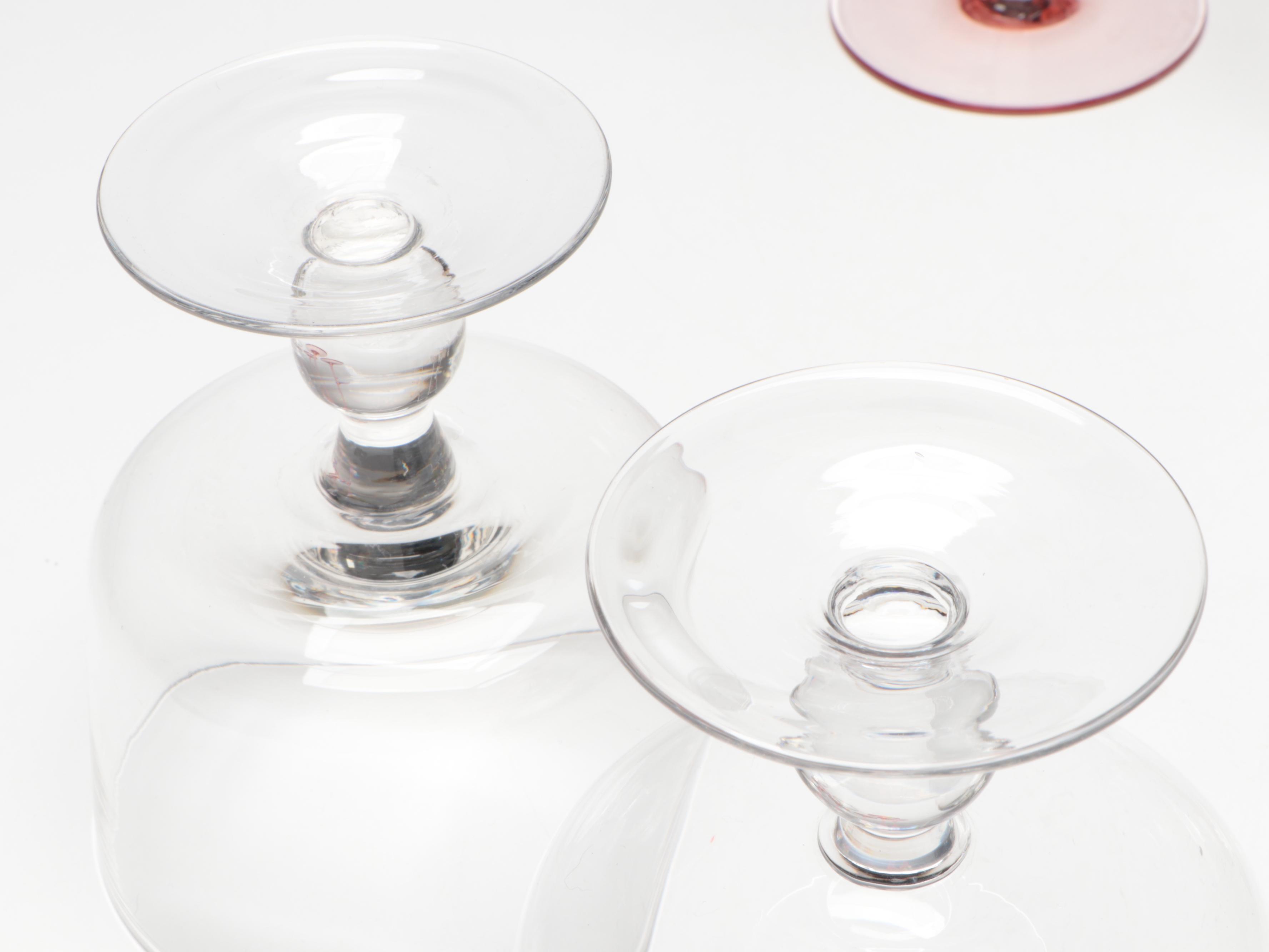 Mikasa "Sea Mist Coral Frosted Stem" Glass Water Goblets and More