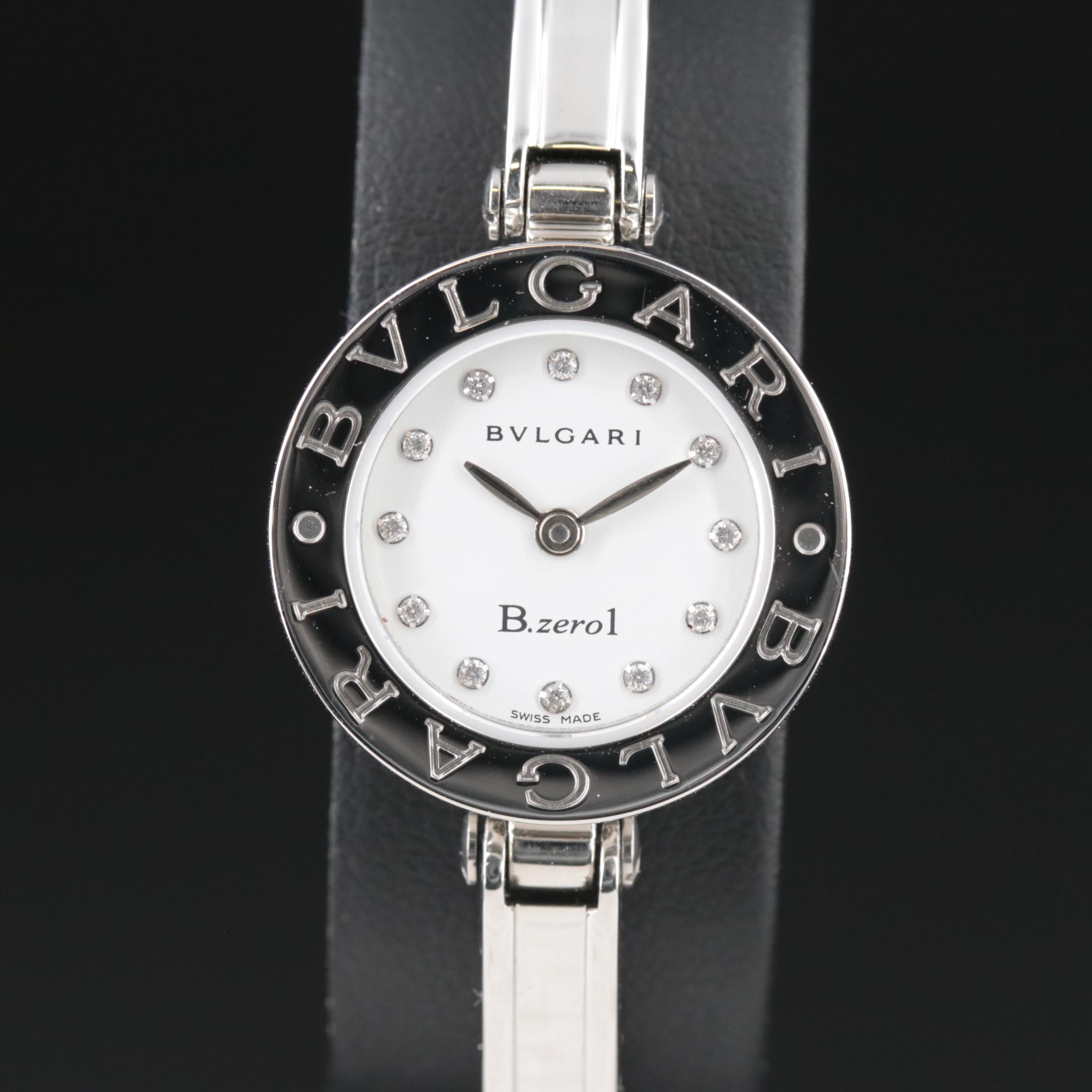 BVLGARI B.Zero1 Diamond Dial Stainless Steel Watch