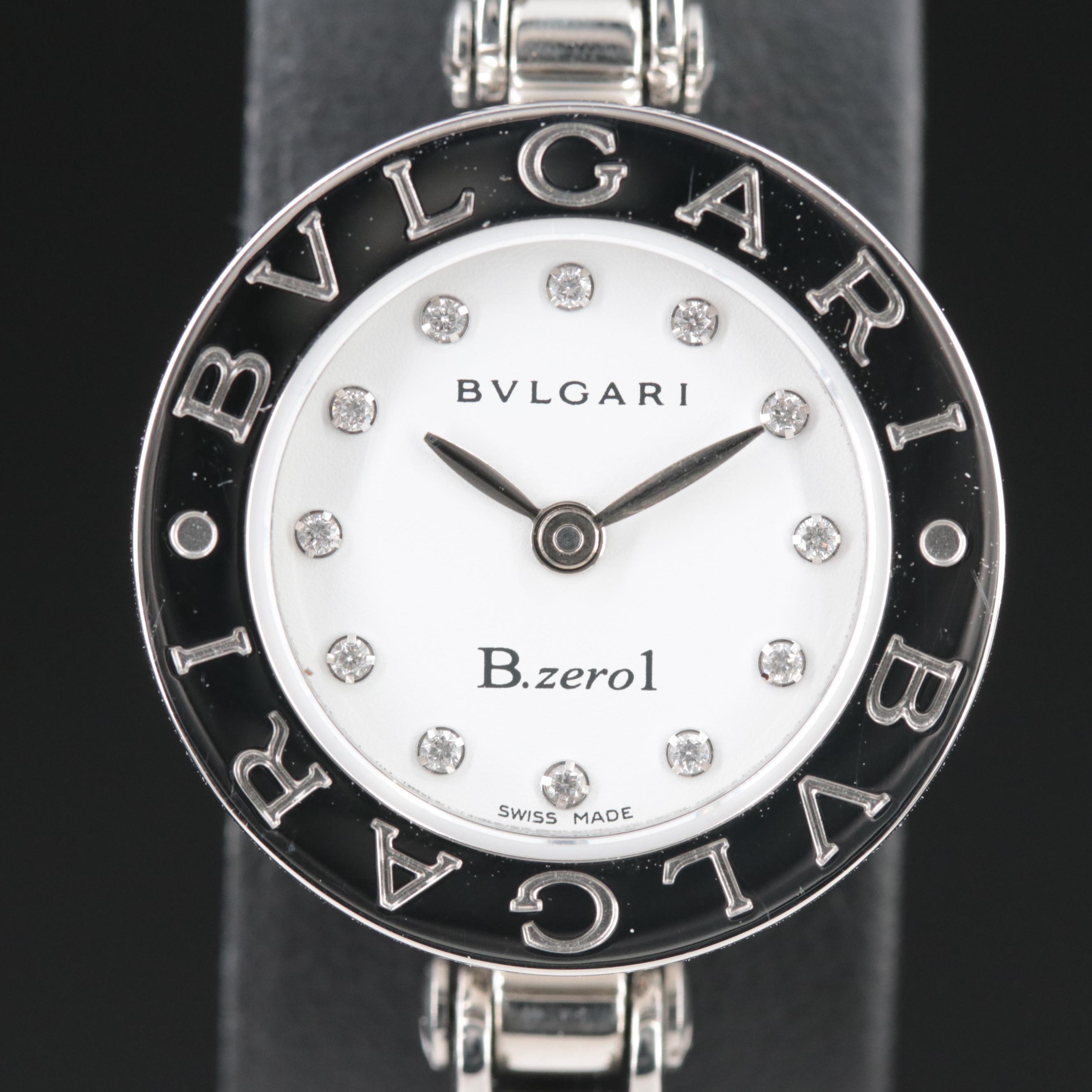 BVLGARI B.Zero1 Diamond Dial Stainless Steel Watch