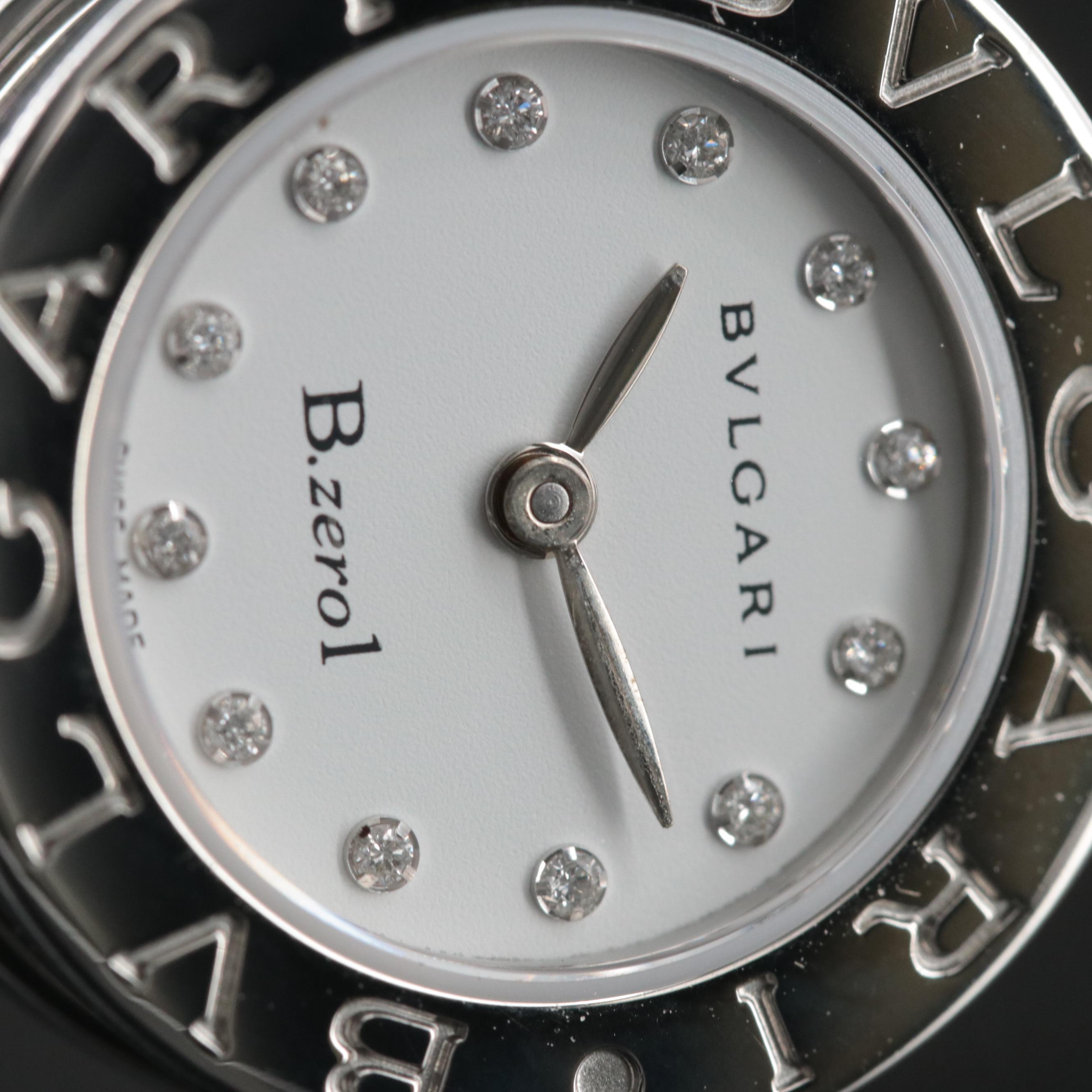 BVLGARI B.Zero1 Diamond Dial Stainless Steel Watch