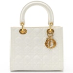 Christian Dior Lady Dior Bag in White Cannage Quilted Leather