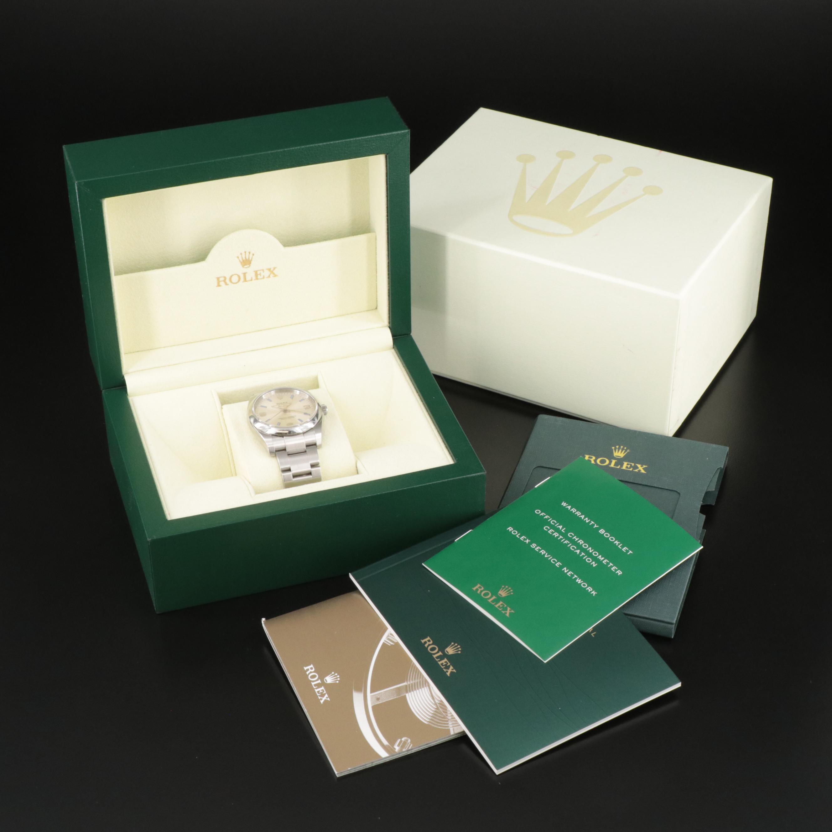 Rolex Air King Blue Bar Automatic Watch