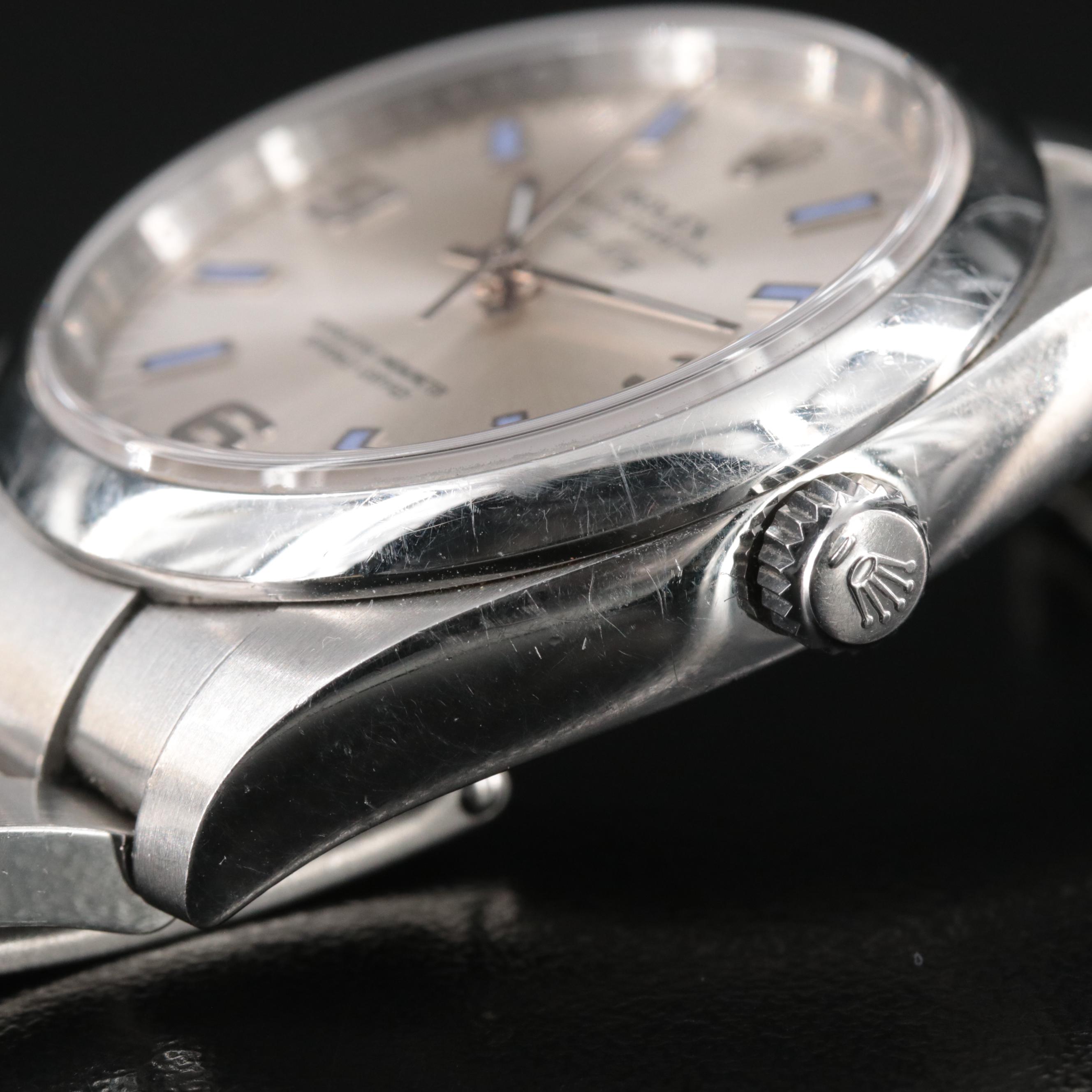 Rolex Air King Blue Bar Automatic Watch