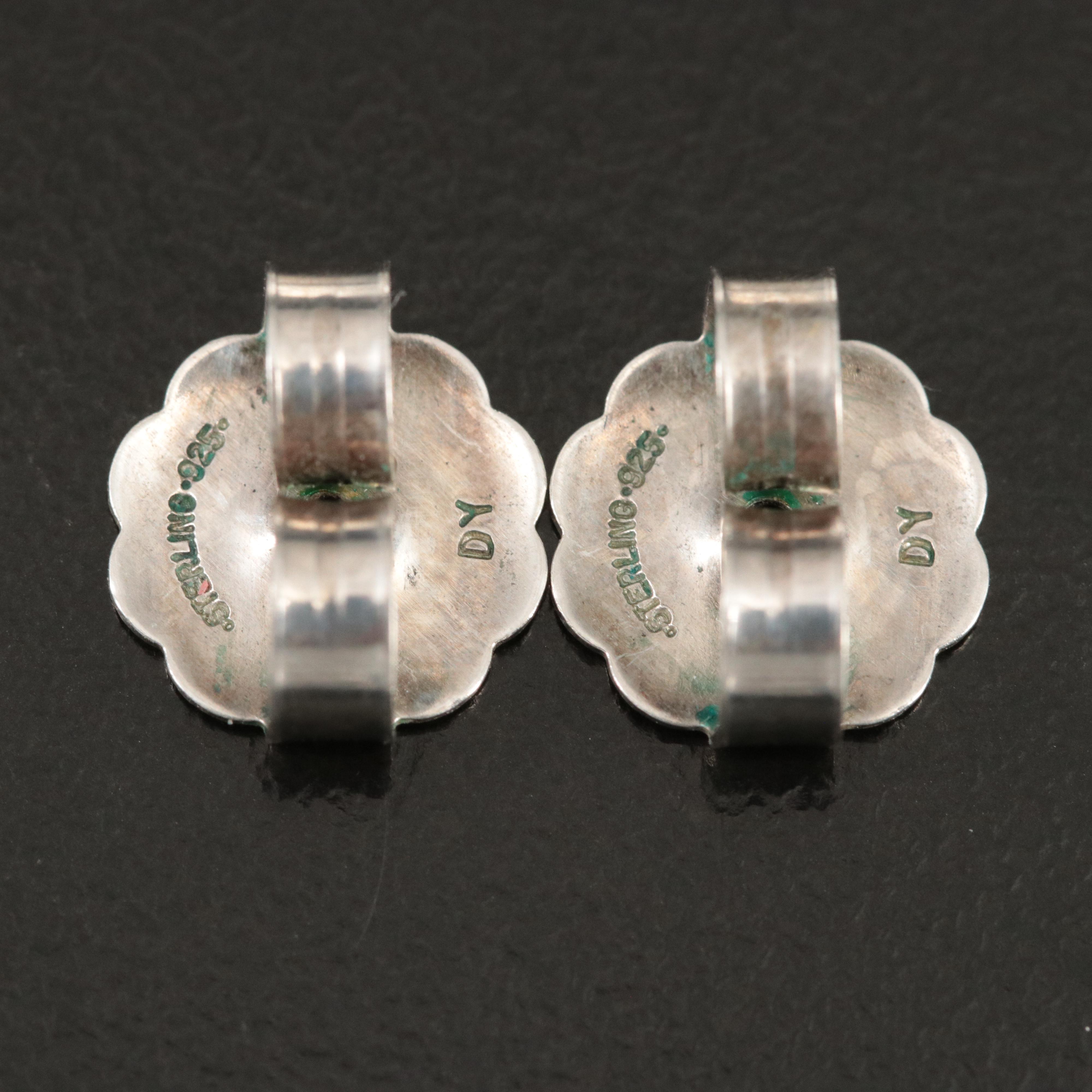 David Yurman Sterling Blue Topaz and Sapphire Halo Earrings