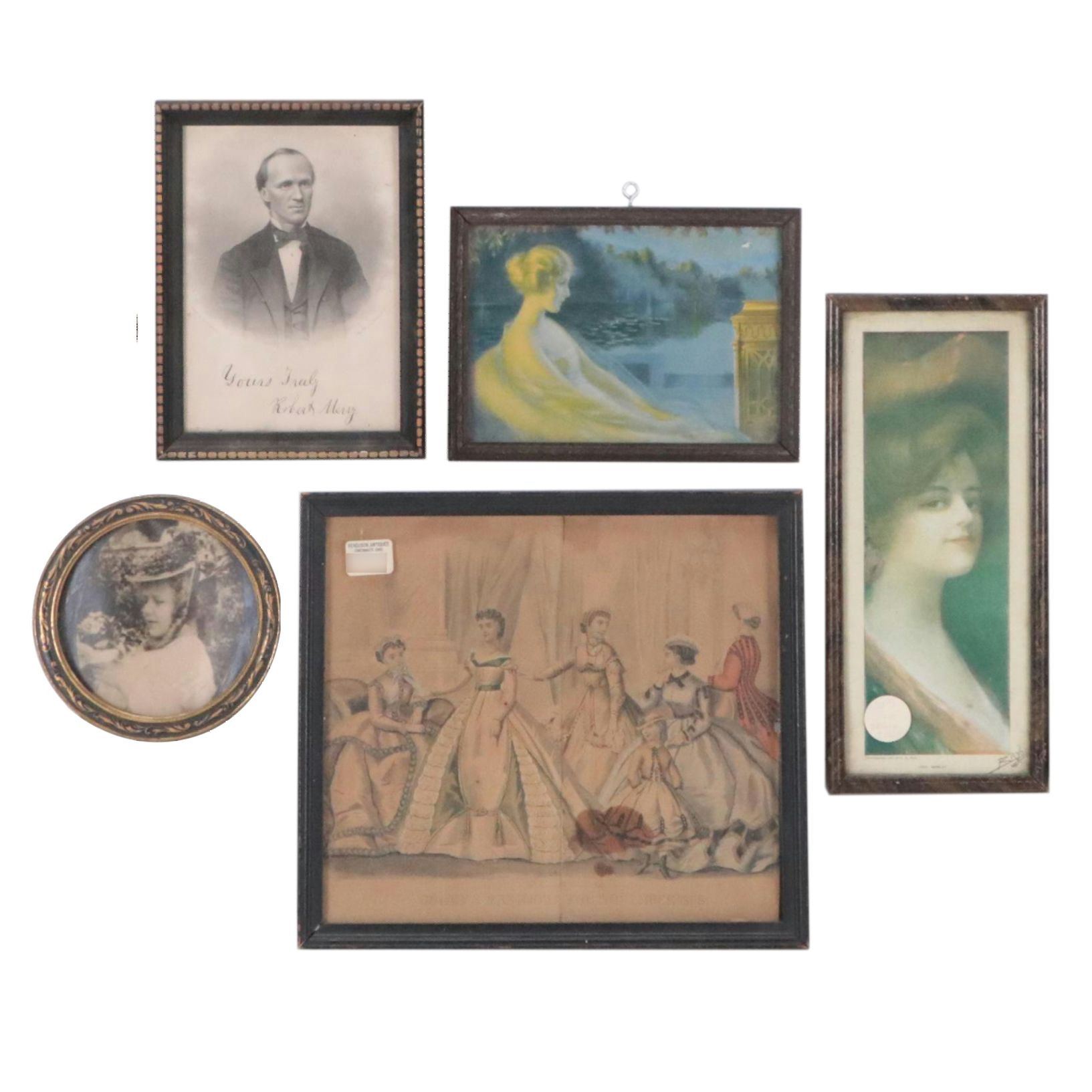 Hand-Colored Engraving "Godey's Fashion for November 1866" and More