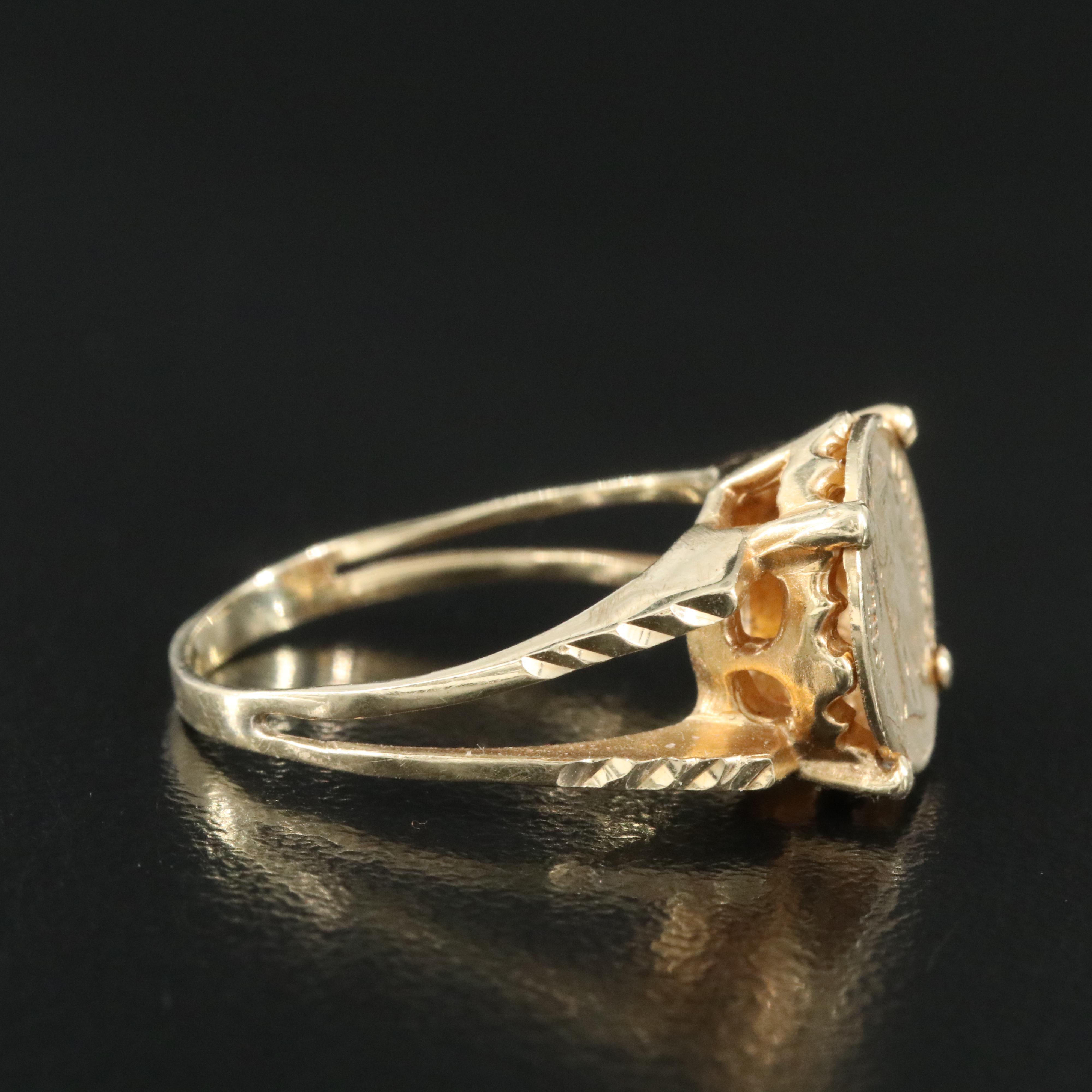 14K Ring with Fantasy Token Coin