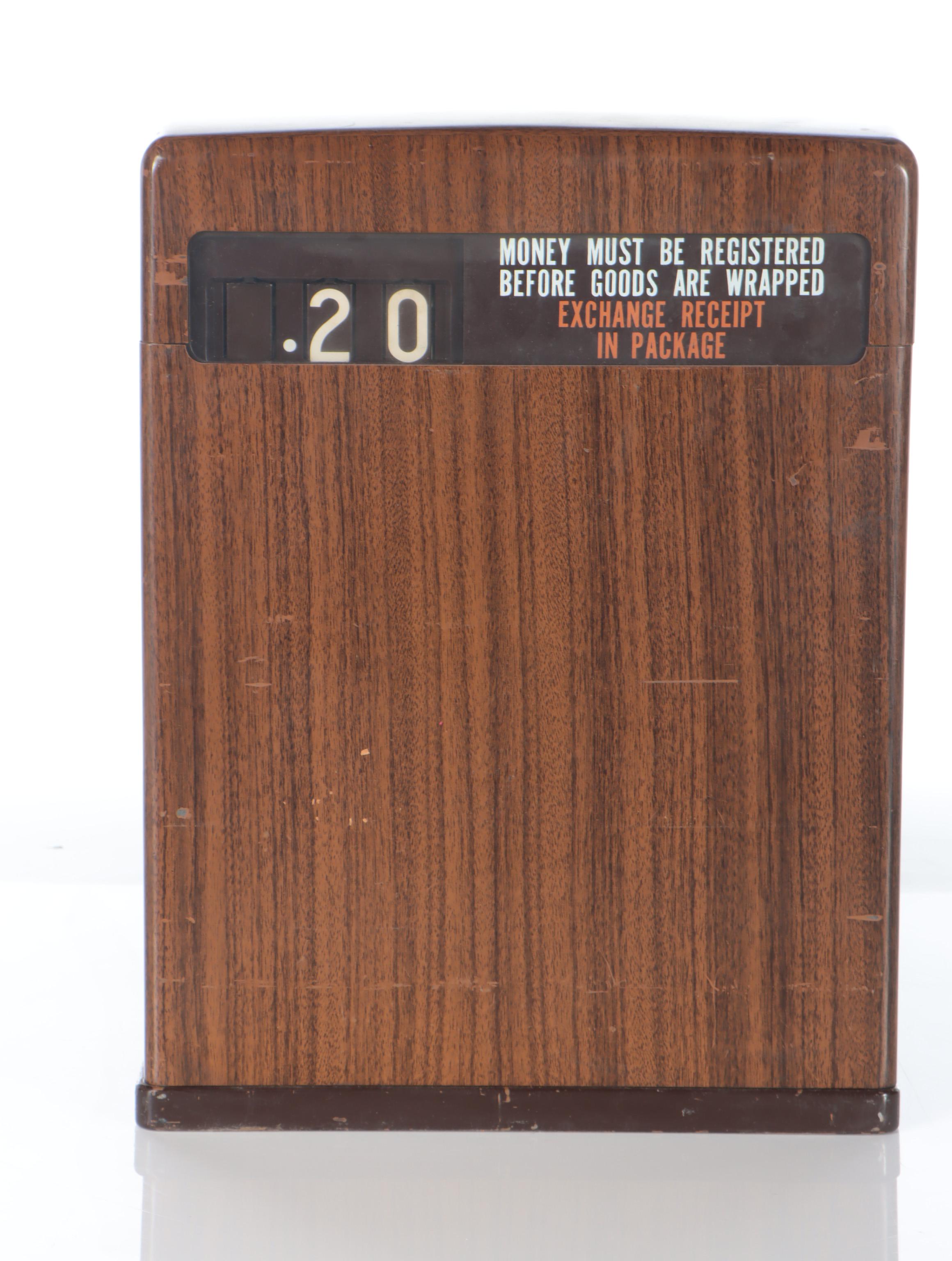 Mid-Century National Cash Register Wood Grain Laminate Cash Register