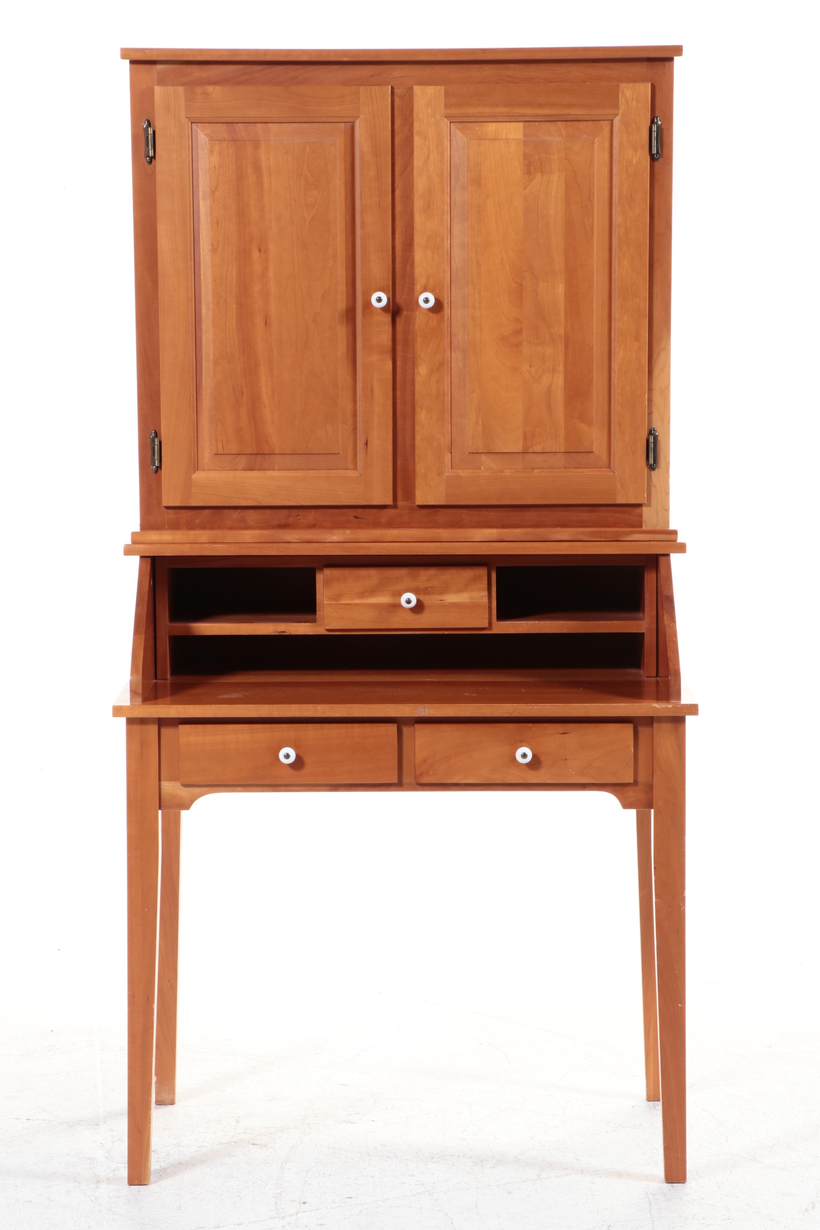 Shaker Style Cherry Finish Secretary Desk