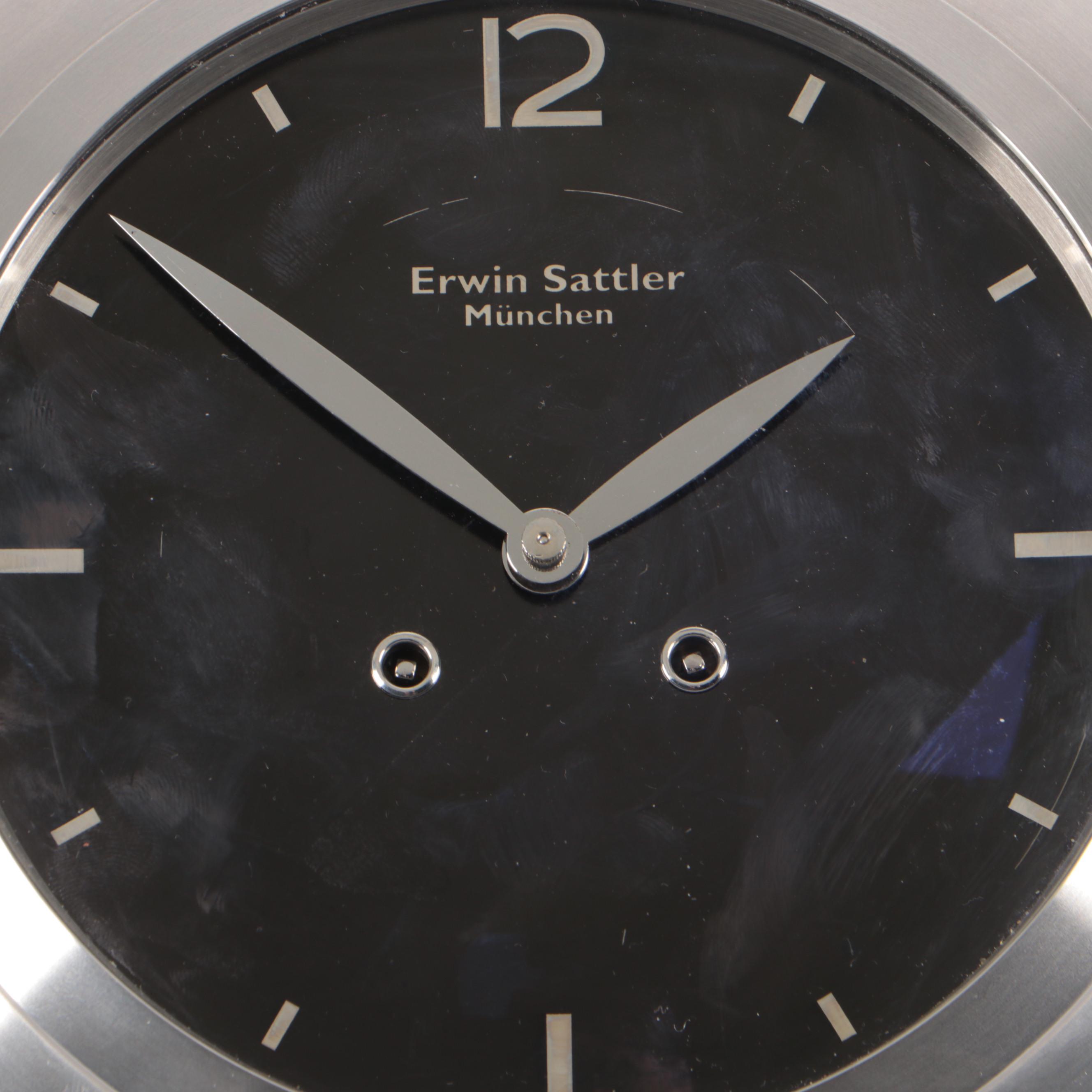 Erwin Sattler Stainless Steel Desk Clock