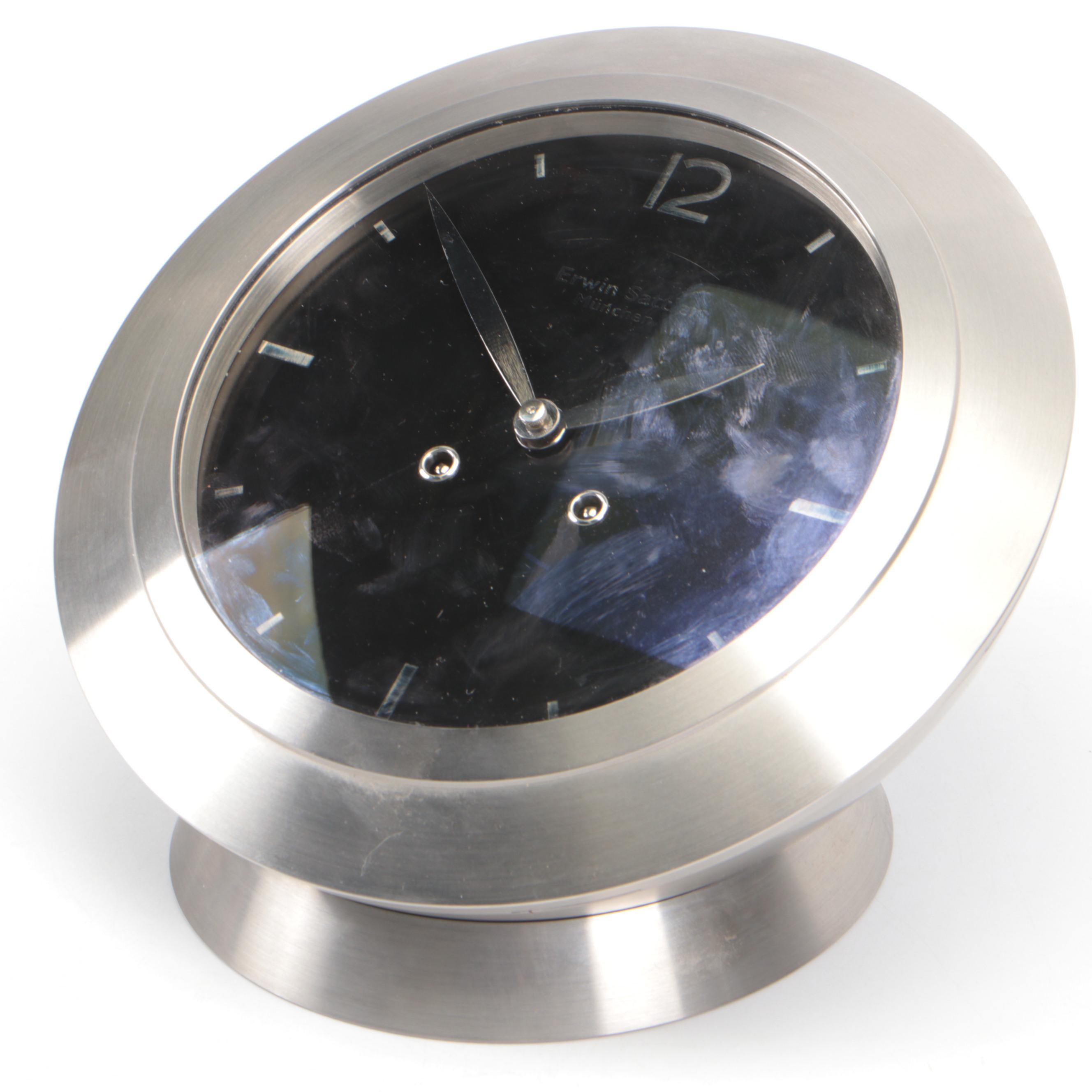 Erwin Sattler Stainless Steel Desk Clock