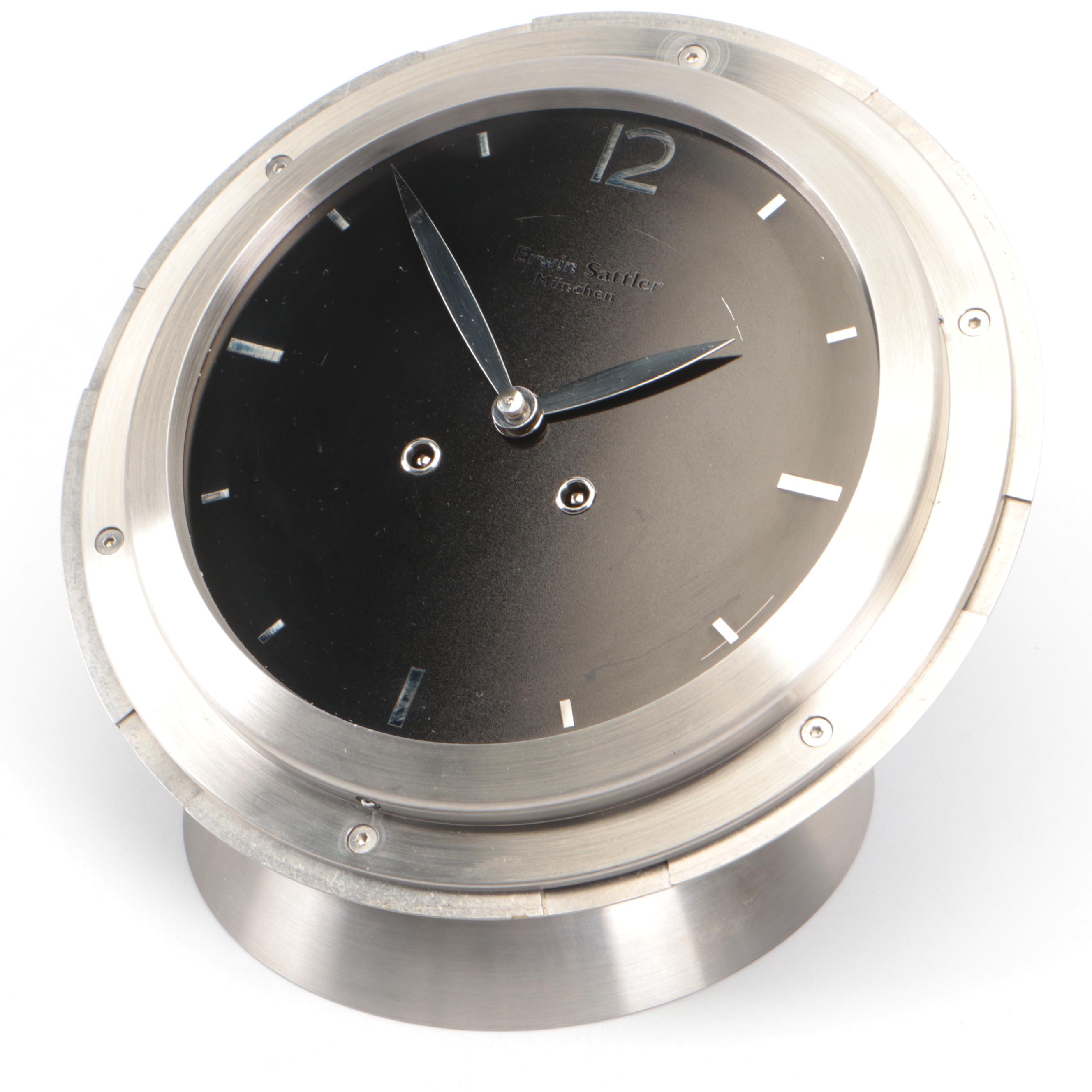 Erwin Sattler Stainless Steel Desk Clock