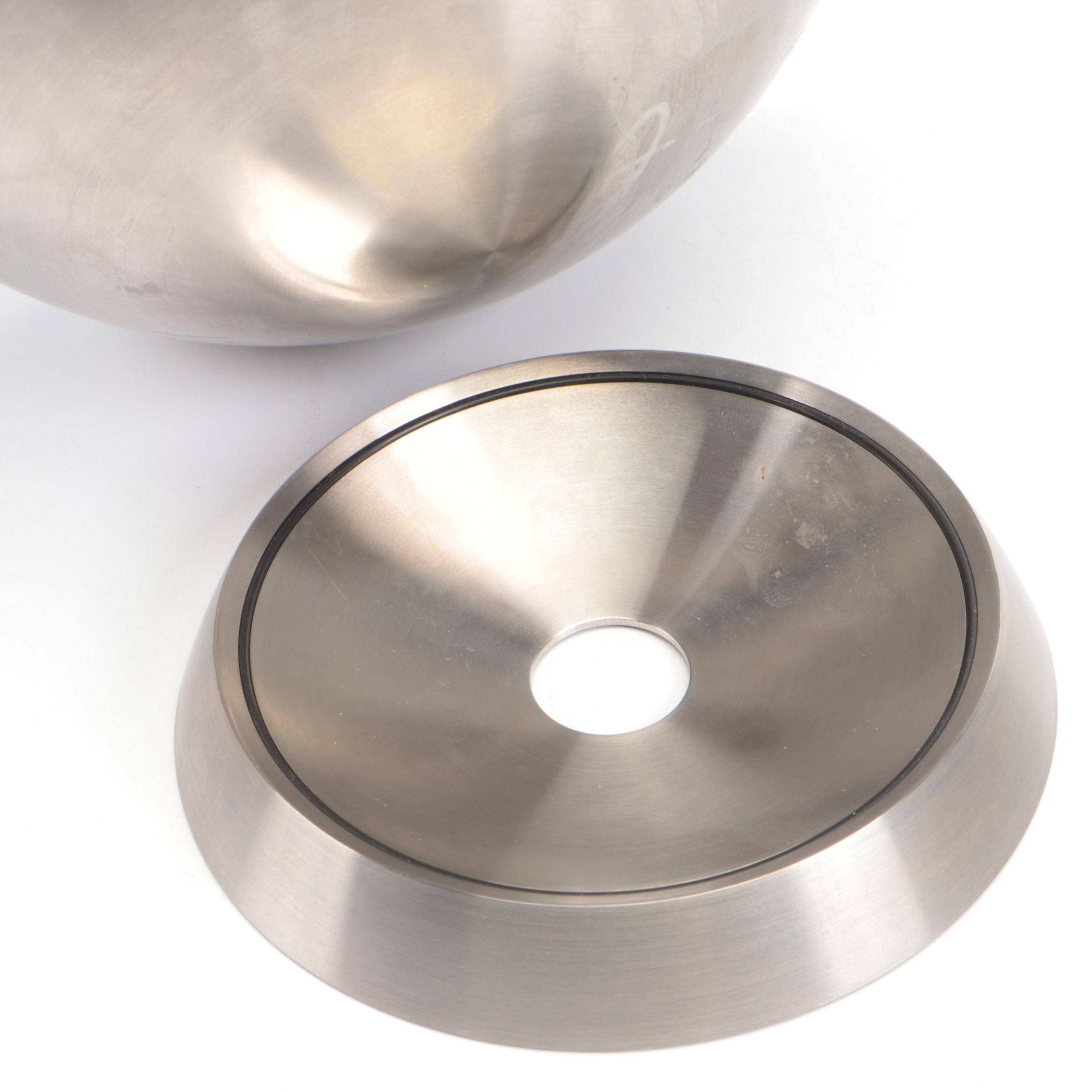 Erwin Sattler Stainless Steel Desk Clock