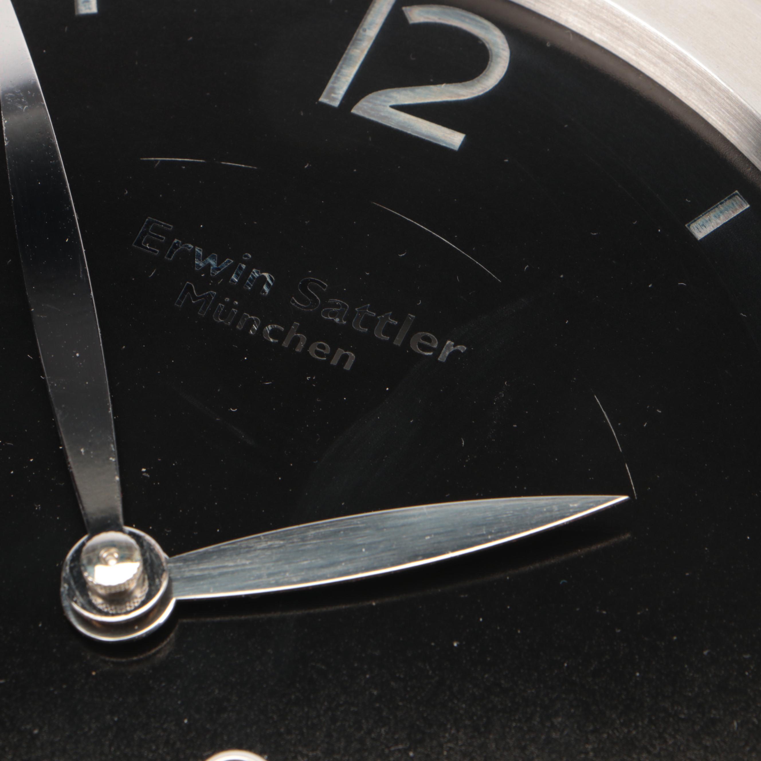 Erwin Sattler Stainless Steel Desk Clock