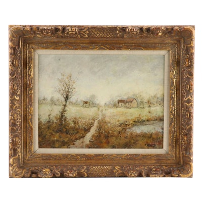 Louis Peyrat Countryside Landscape Oil Painting
