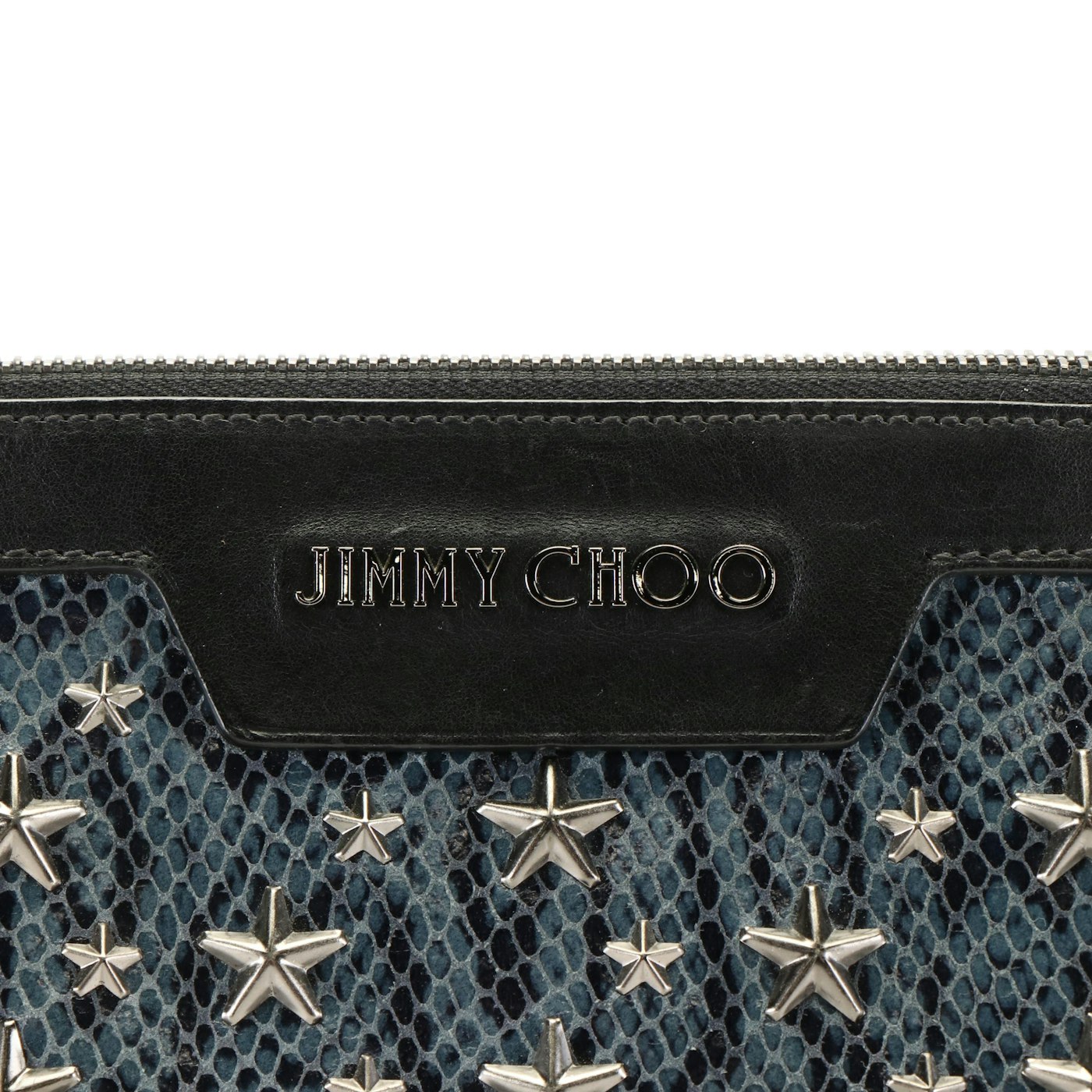 Jimmy Choo Derek London Blue Python Print Leather with Stars Business ...