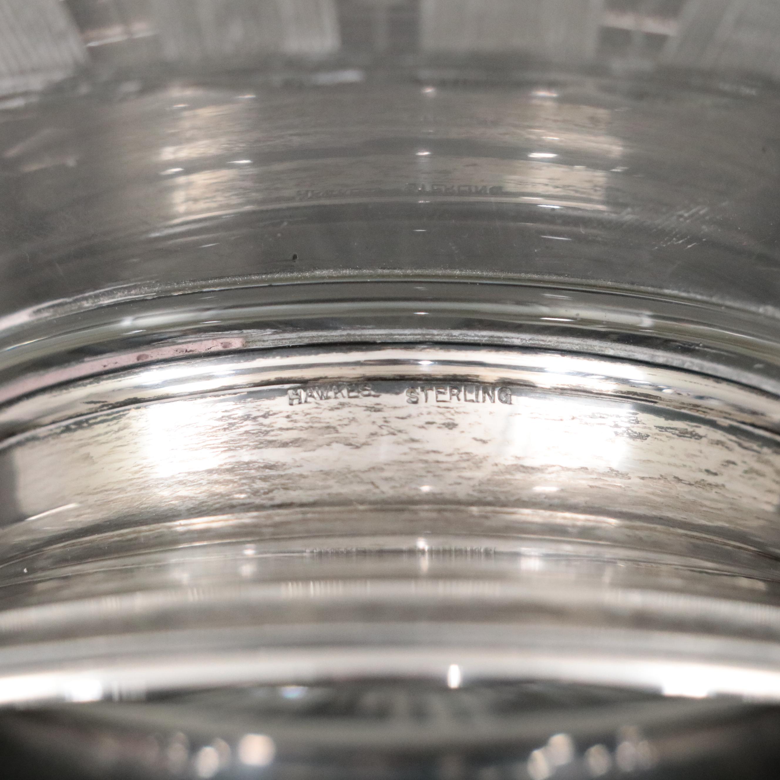 T. G. Hawkes & Co. Etched Glass Bowl with Sterling Silver Base