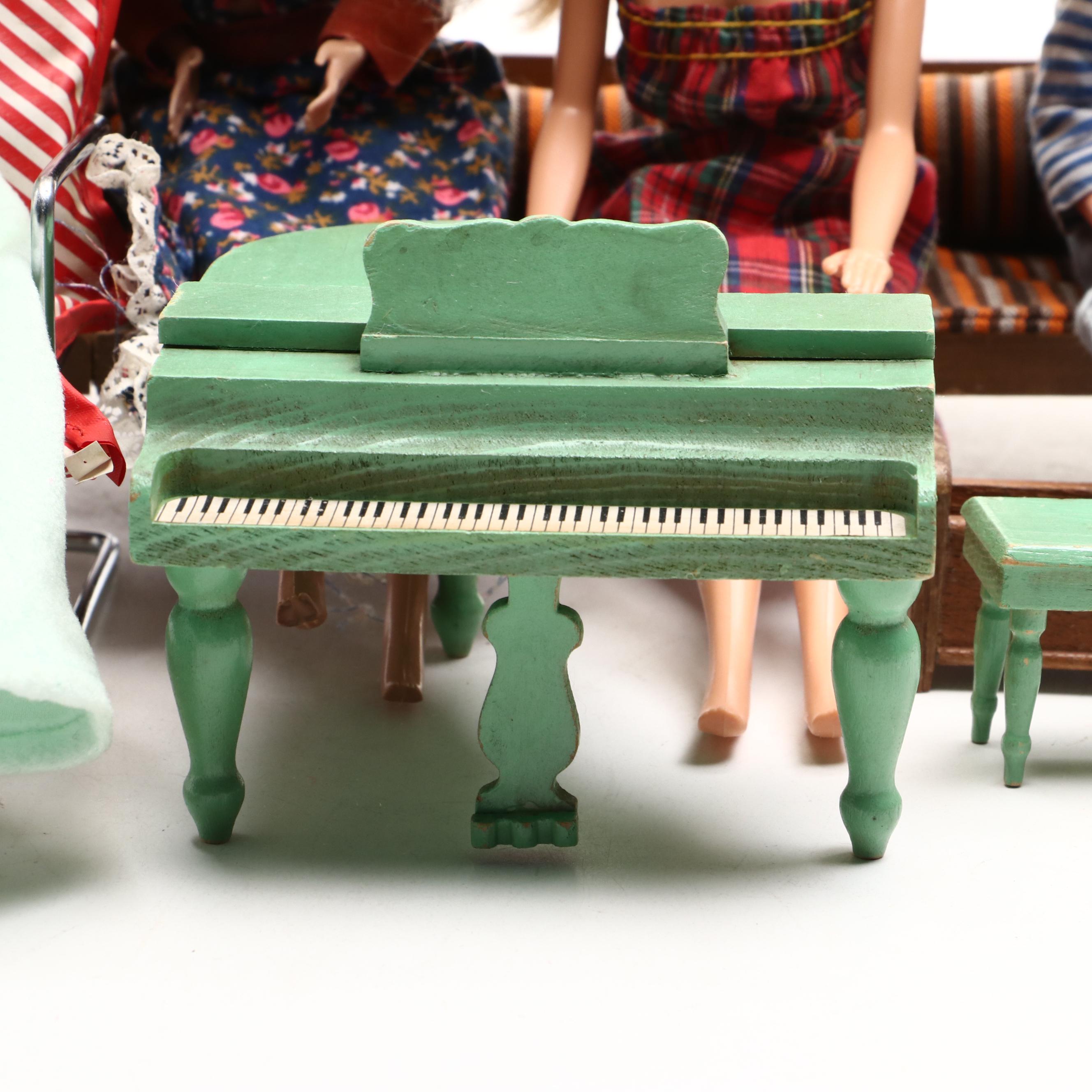 Mattel "Barbie" with Other Dolls and Accessories, Mid to Late 20th Century