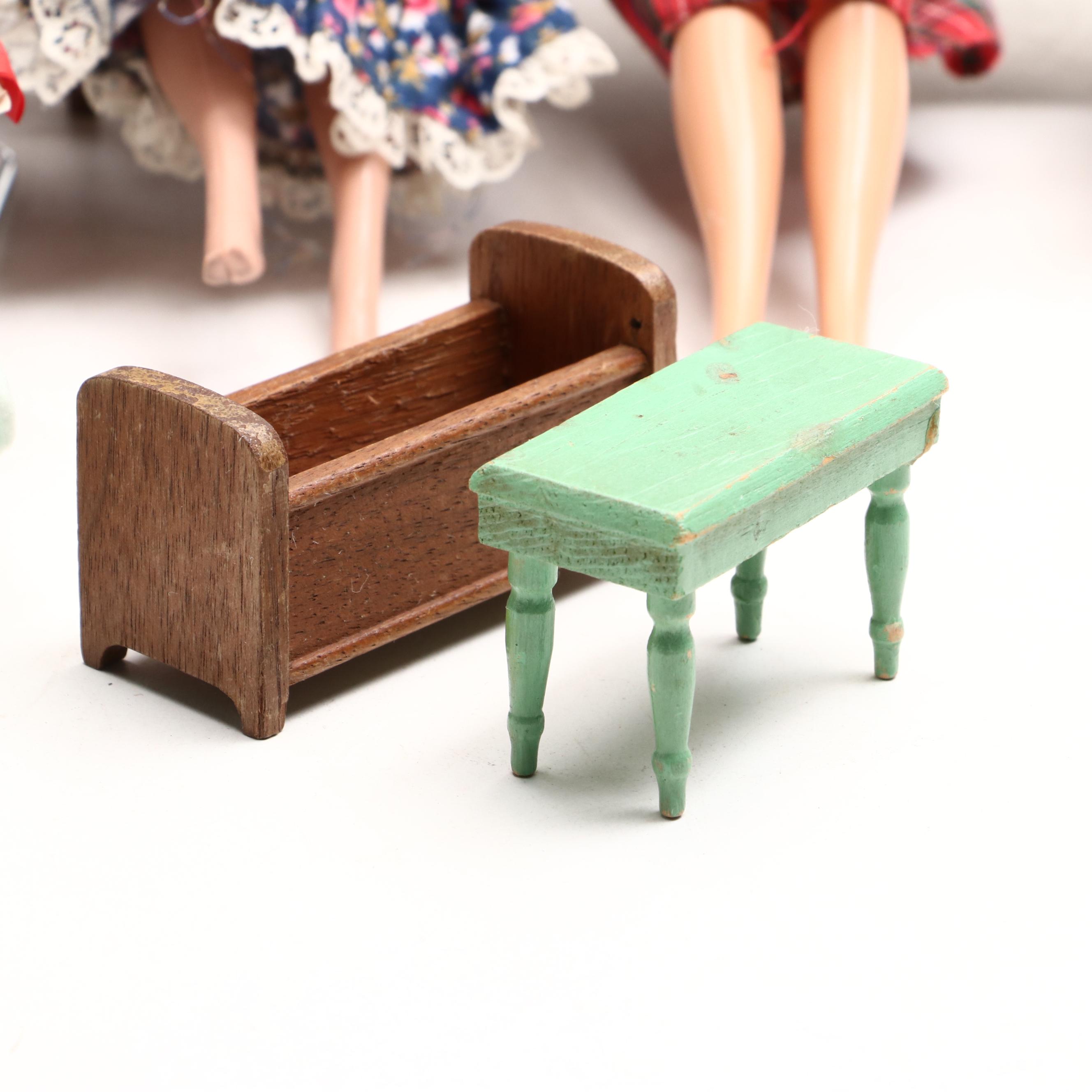 Mattel "Barbie" with Other Dolls and Accessories, Mid to Late 20th Century