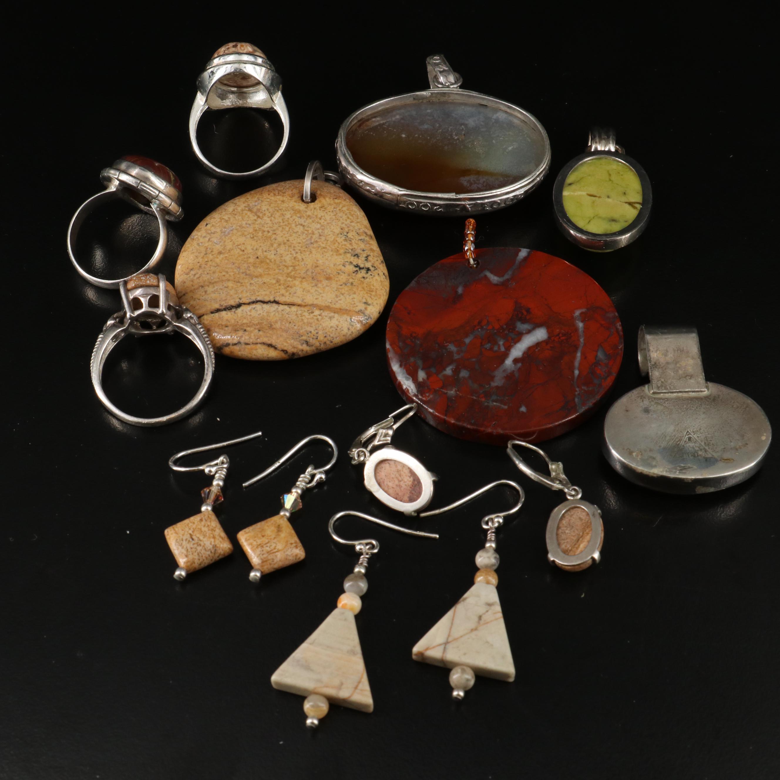 Vidal Chavez Zuni Pendant Featured in Sterling Jewelry Assortment