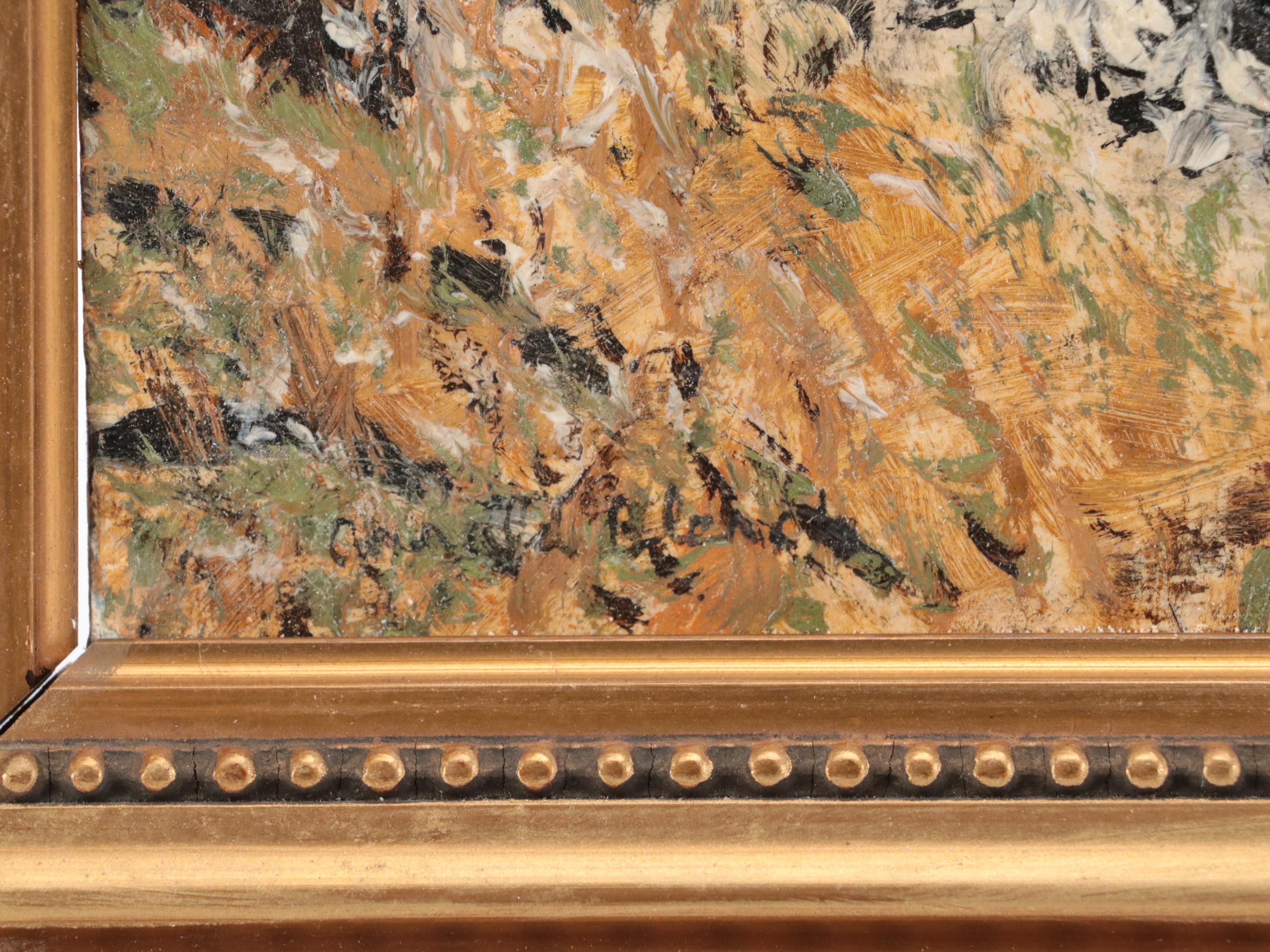 Arnold Blanch Oil Painting of Burrow Owl Family, Mid-20th Century