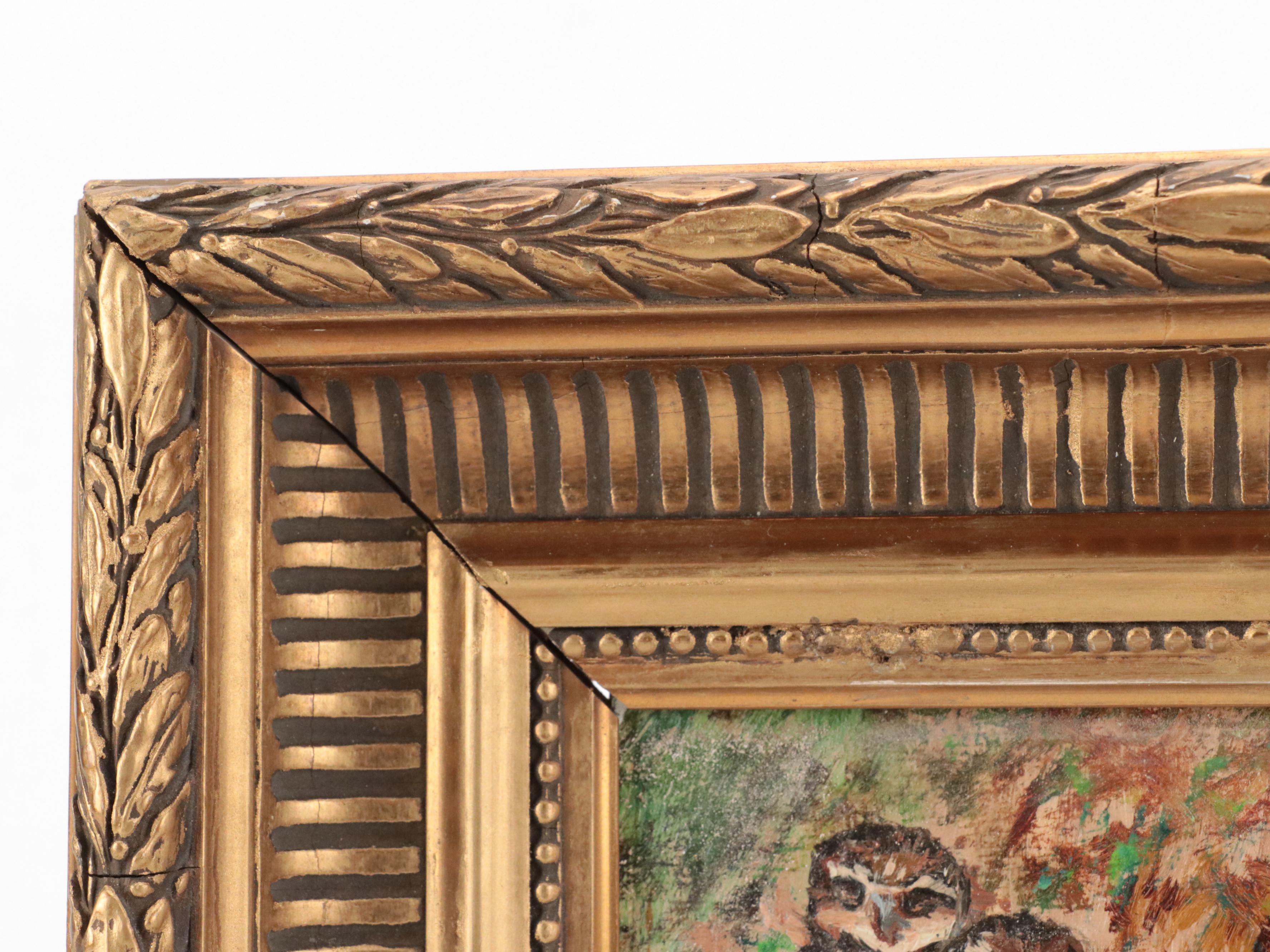 Arnold Blanch Oil Painting of Burrow Owl Family, Mid-20th Century