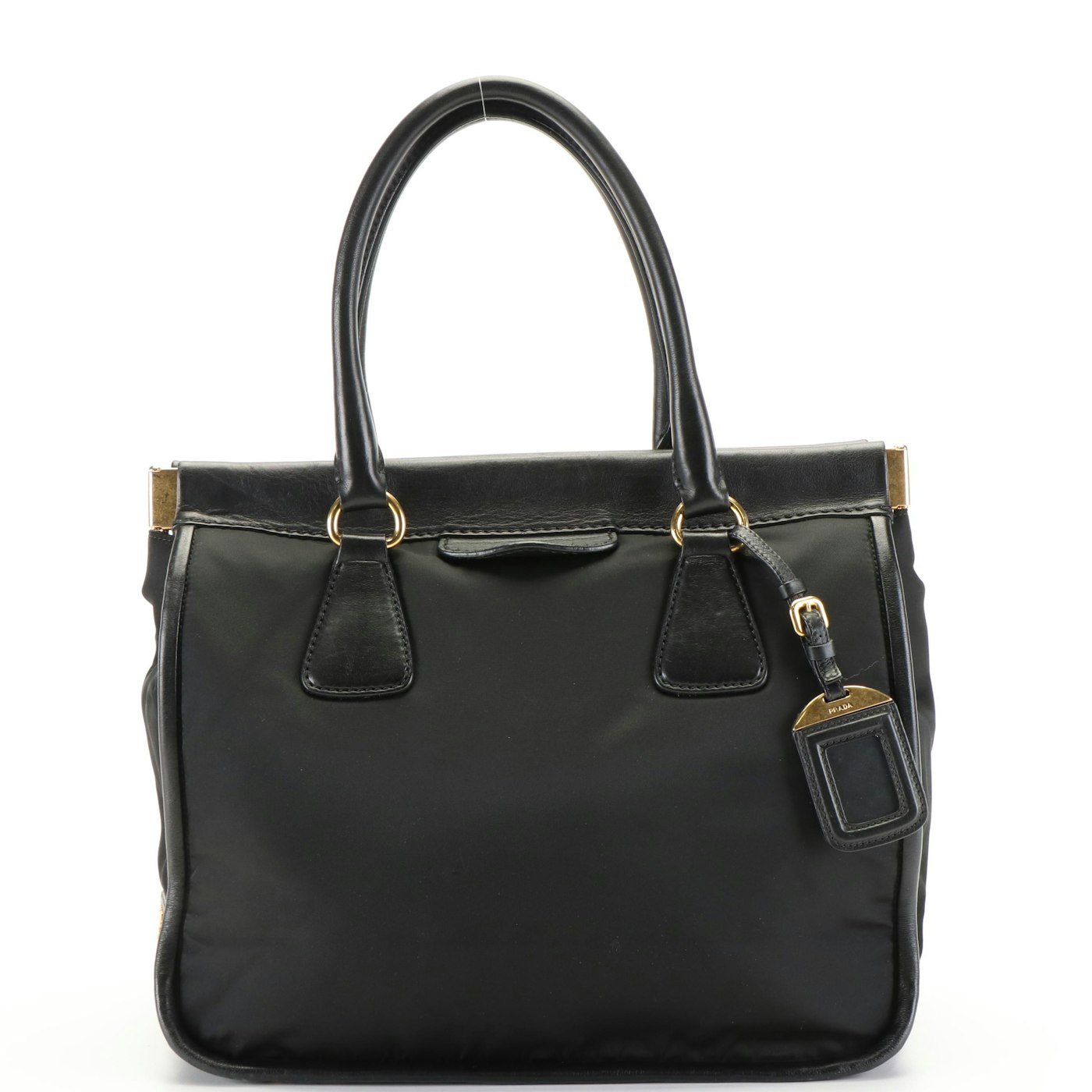 Prada Top Handle Bag in Black Tessuto Nylon | EBTH