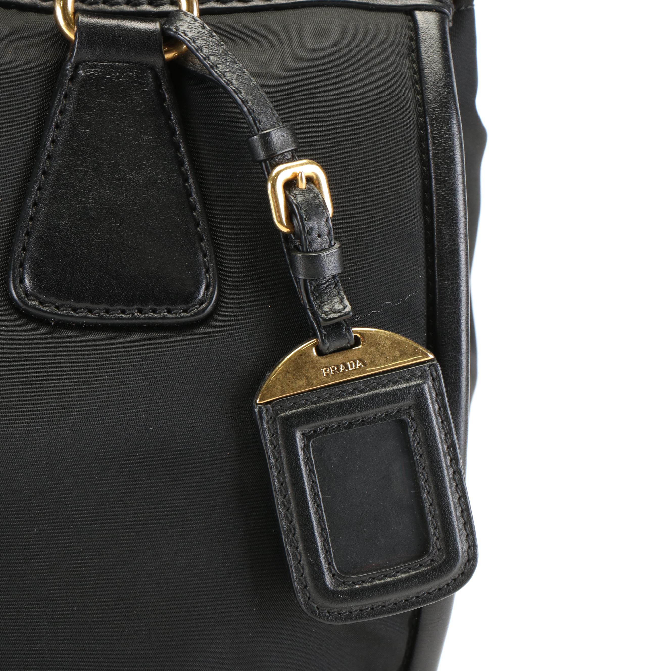 Prada Top Handle Bag in Black Tessuto Nylon