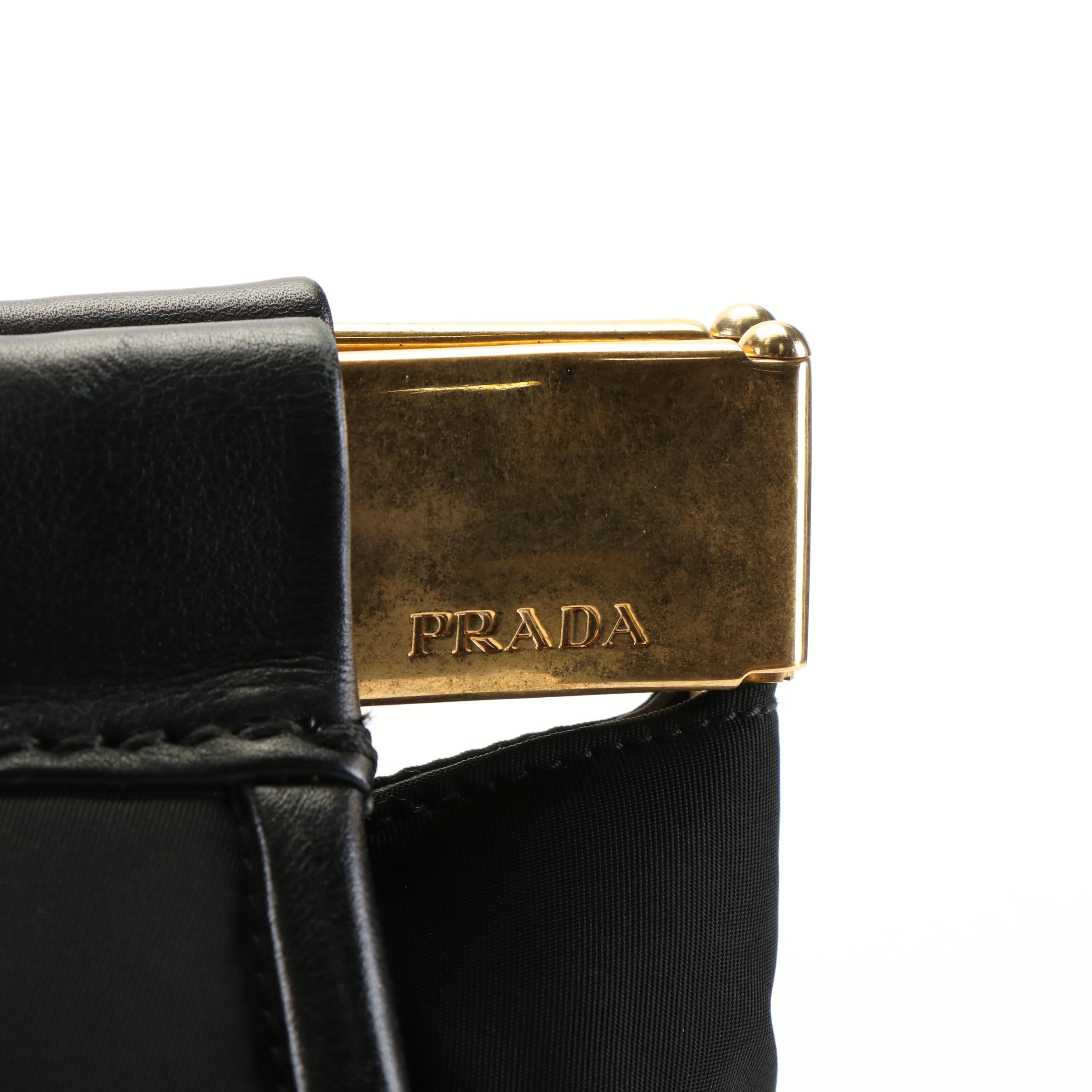 Prada Top Handle Bag in Black Tessuto Nylon