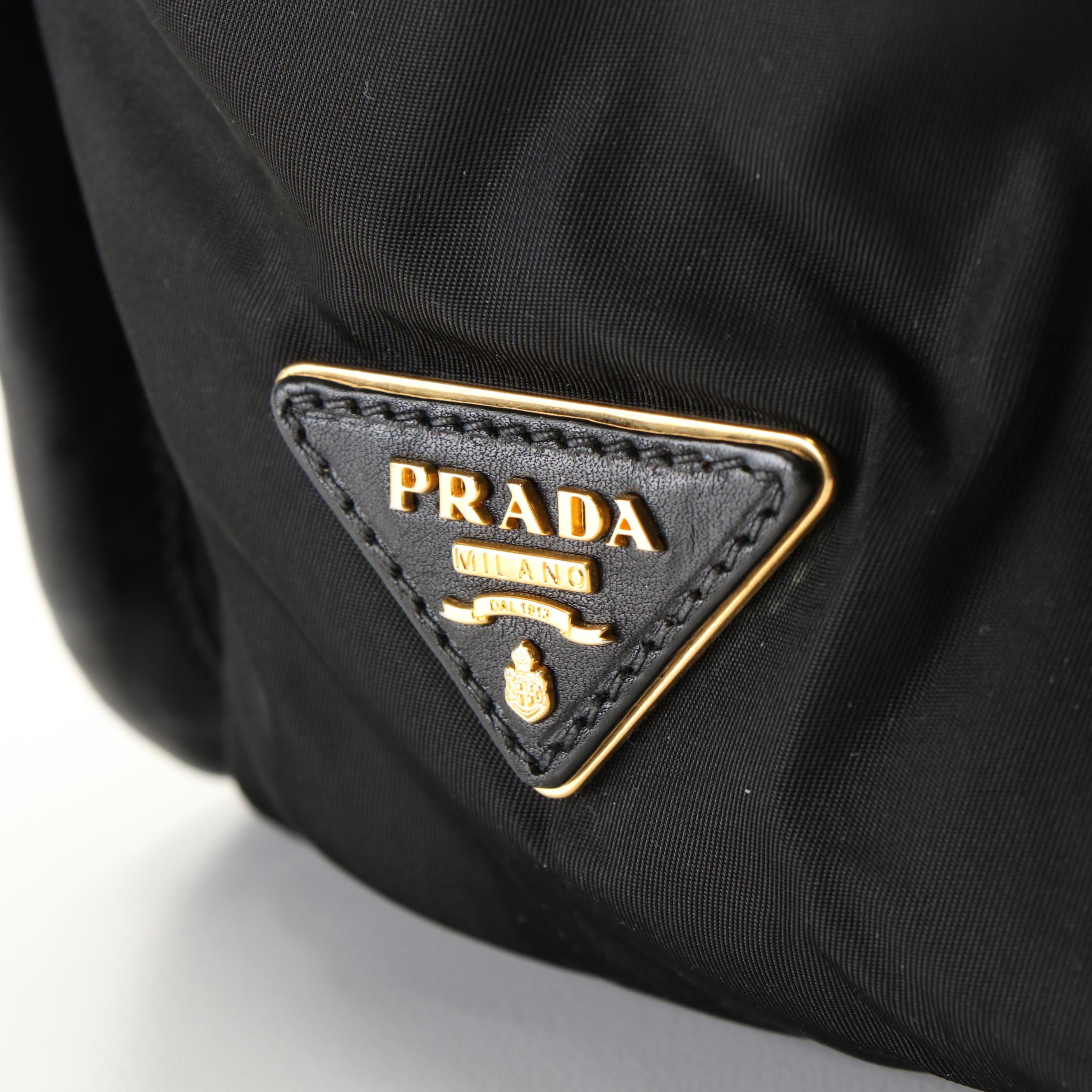Prada Top Handle Bag in Black Tessuto Nylon
