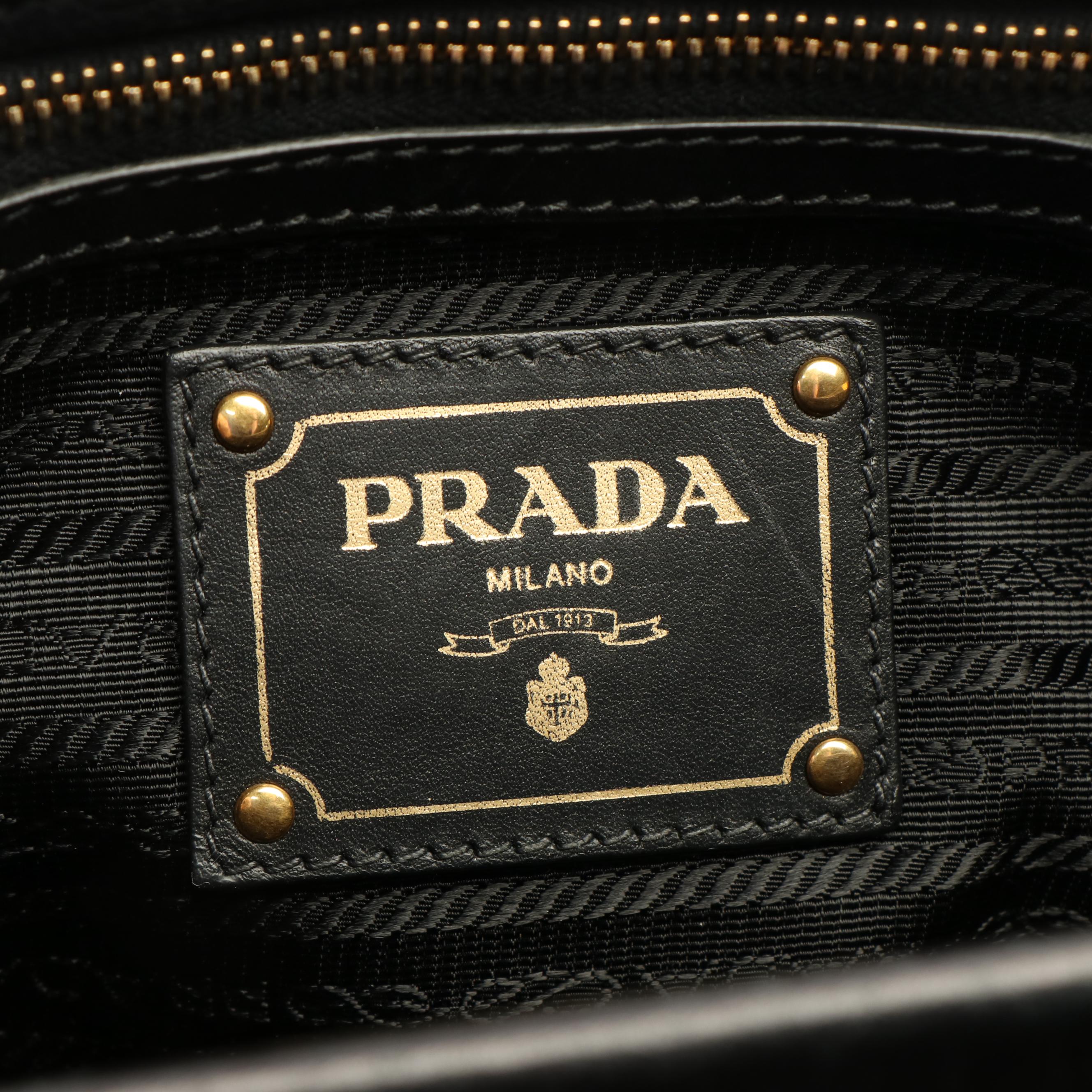 Prada Top Handle Bag in Black Tessuto Nylon