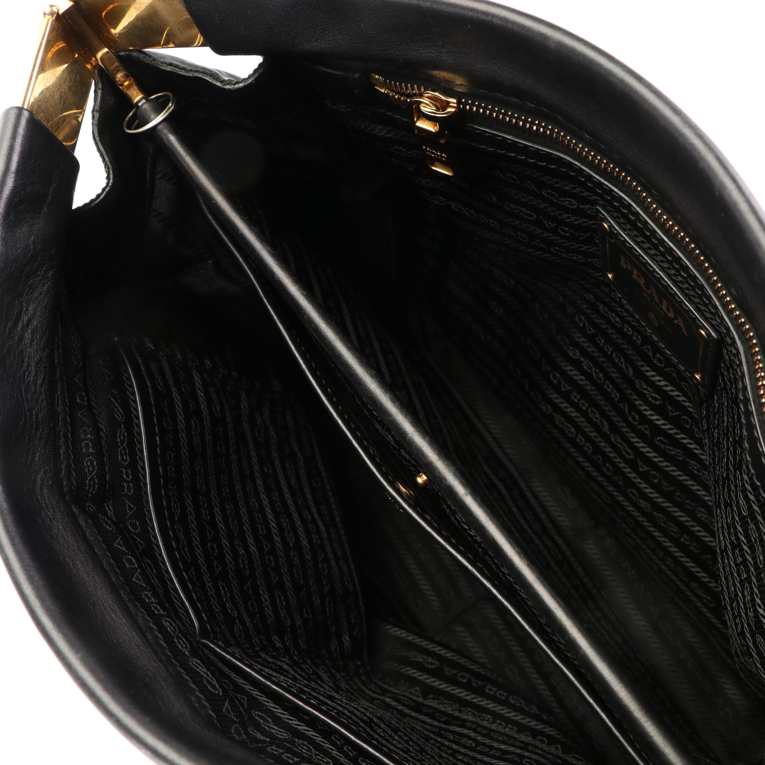 Prada Top Handle Bag in Black Tessuto Nylon