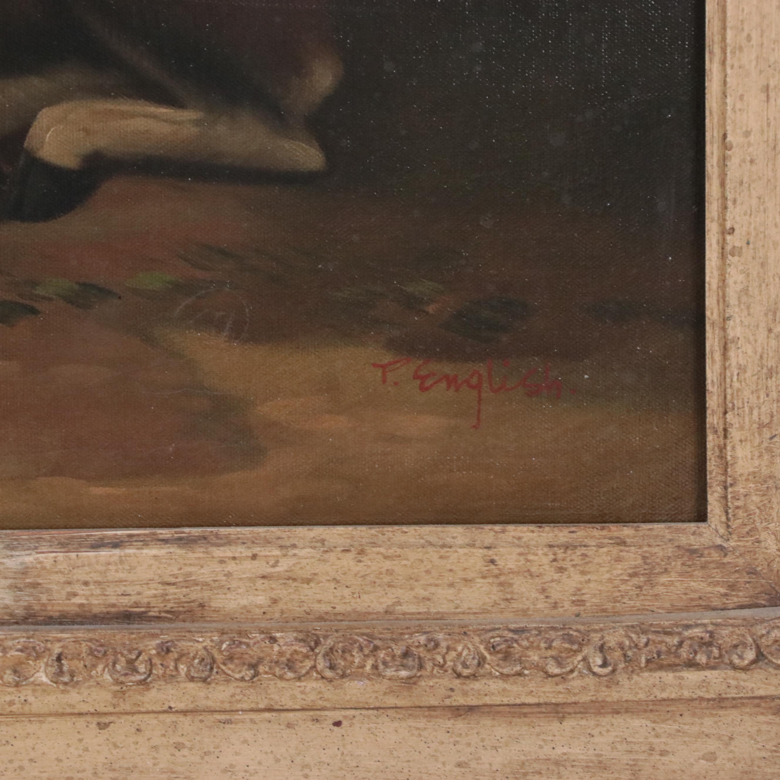 Oil Painting of Ibex in Mountain Landscape After Georges Frédéric Rötig