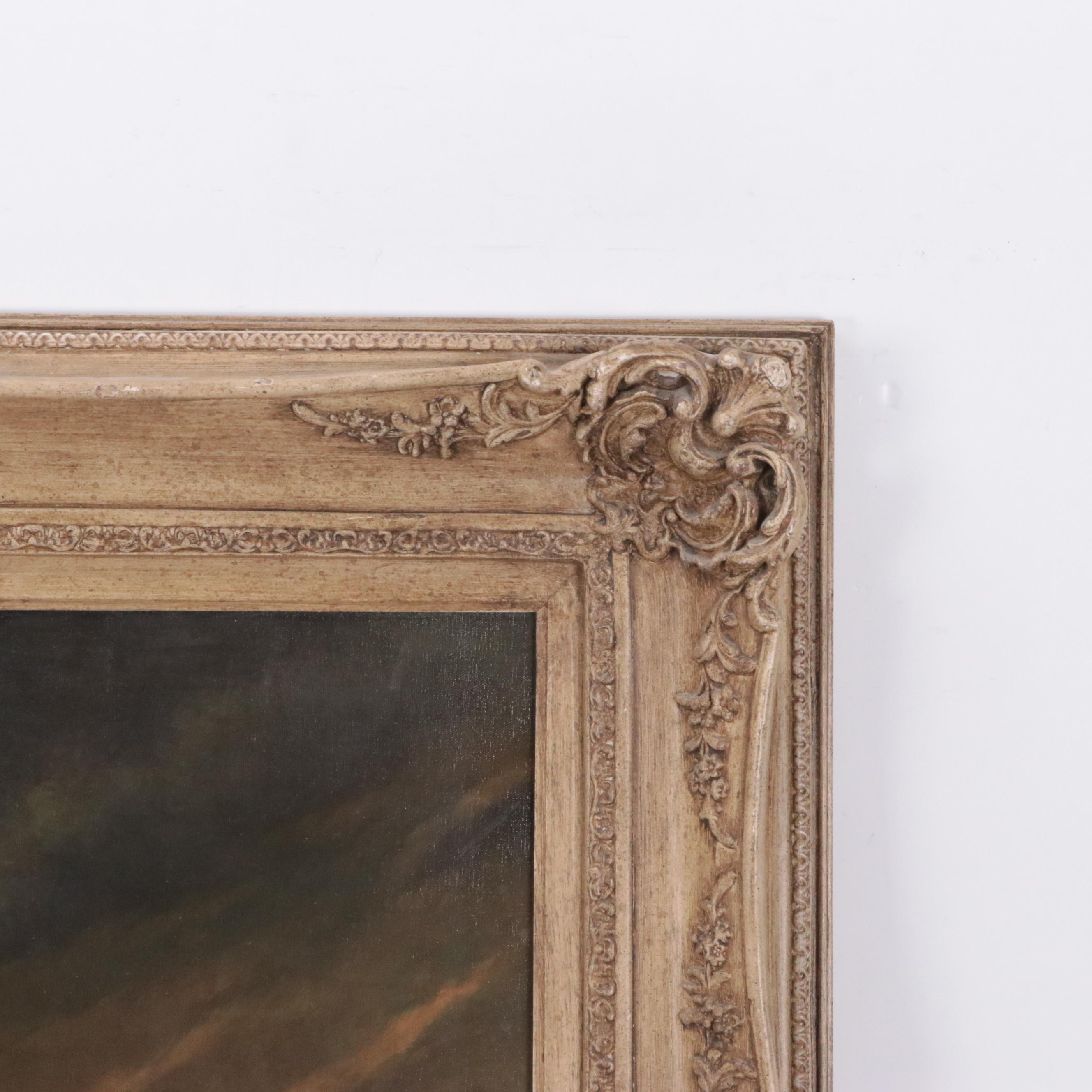 Oil Painting of Ibex in Mountain Landscape After Georges Frédéric Rötig