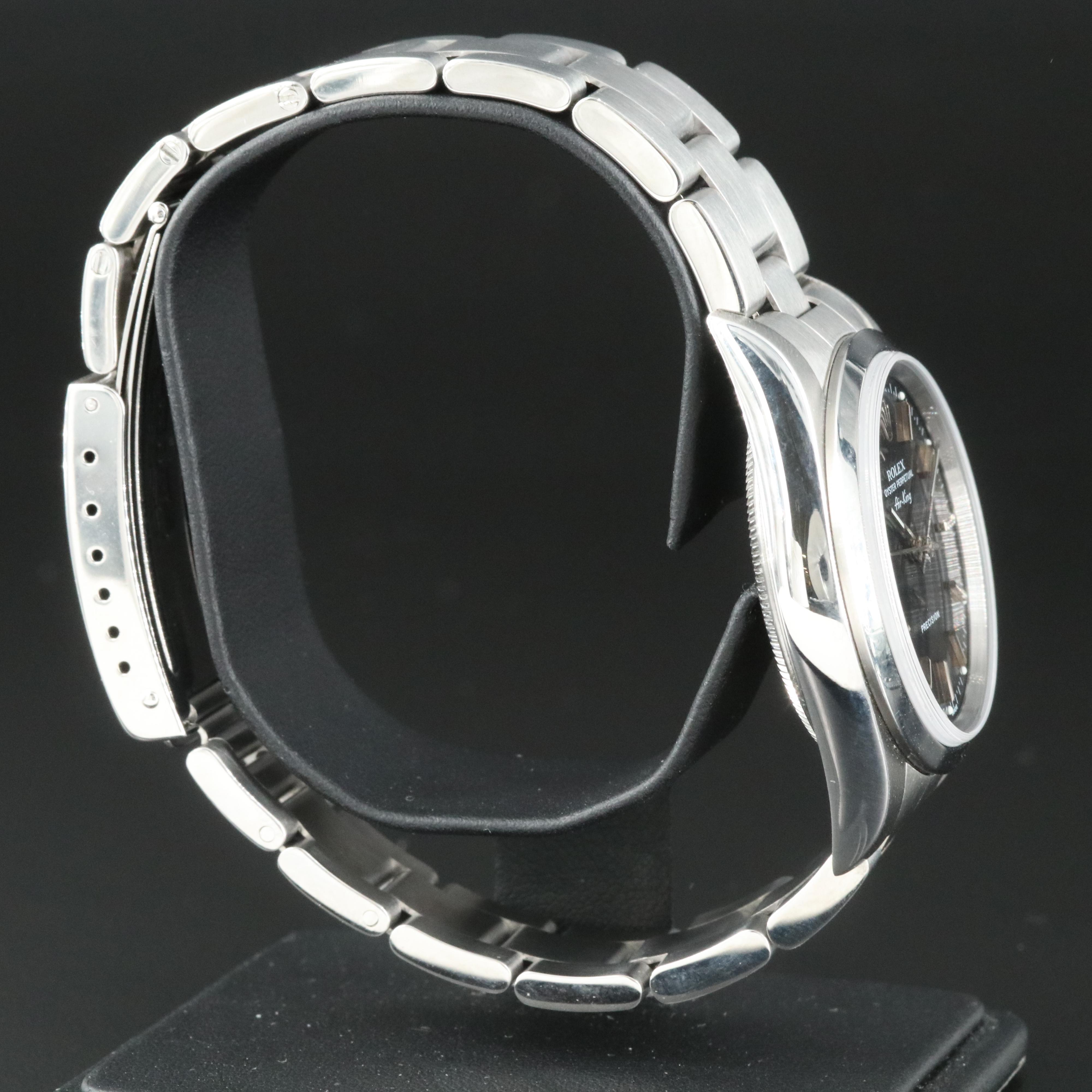 Rolex Air-King Steel Black Dial 34MM Automatic Watch