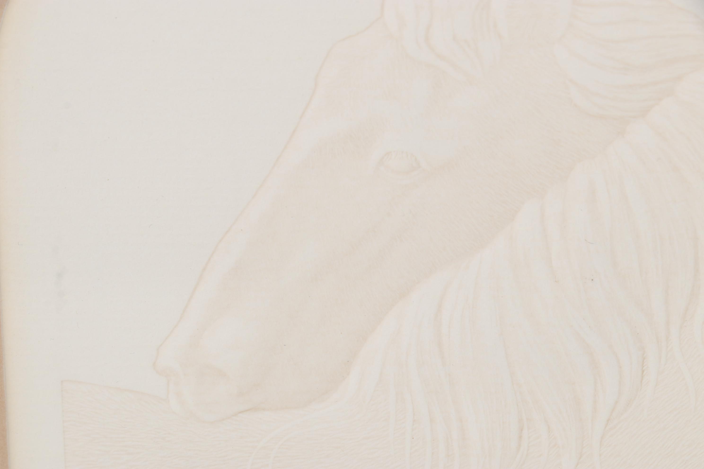 Embossed Cast Paper Relief Of Horses