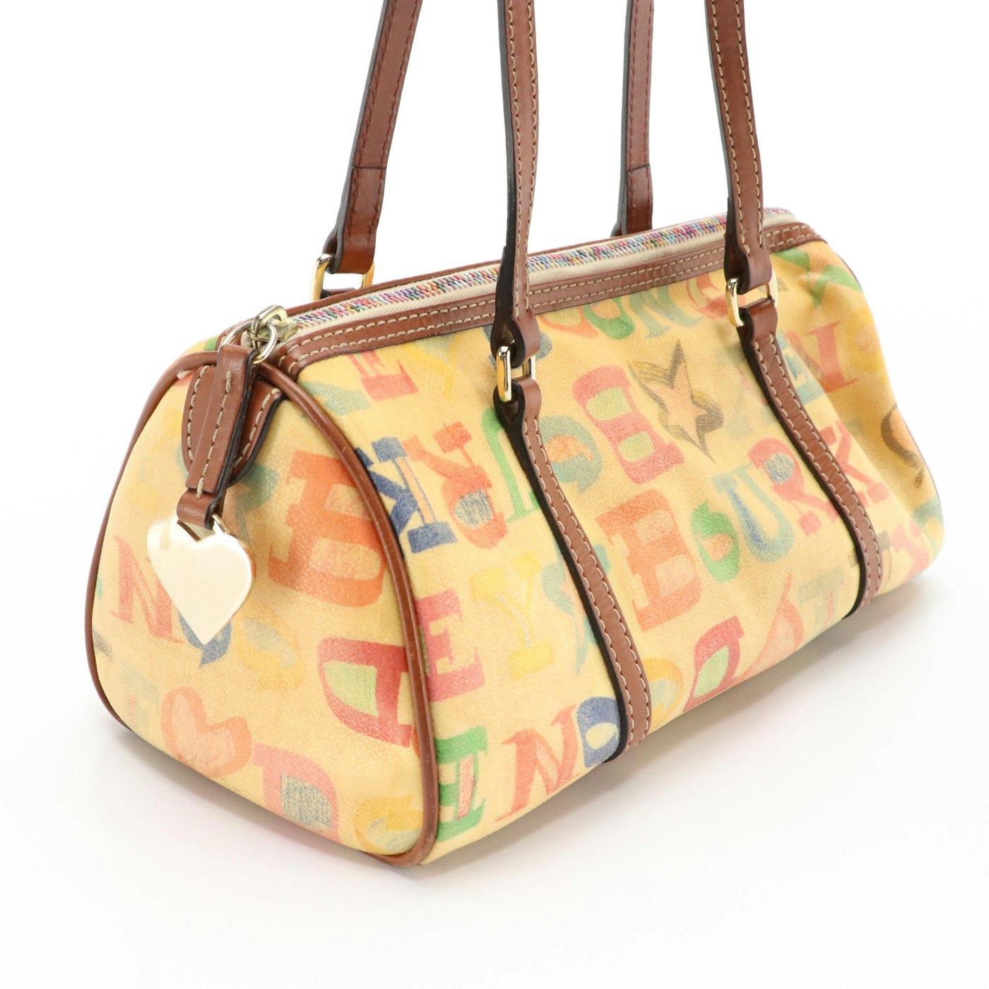 Dooney & Bourke Vintage Multicolor Logo Coated Canvas Barrel and ...