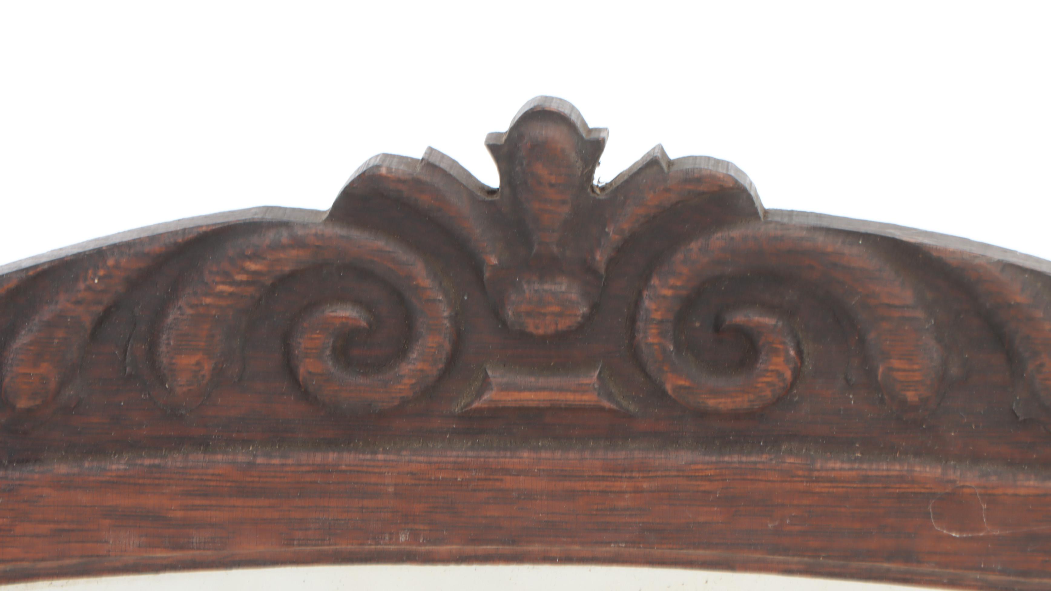 Two Victorian Oak Furniture Backsplashes or Crests, Late 19th Century