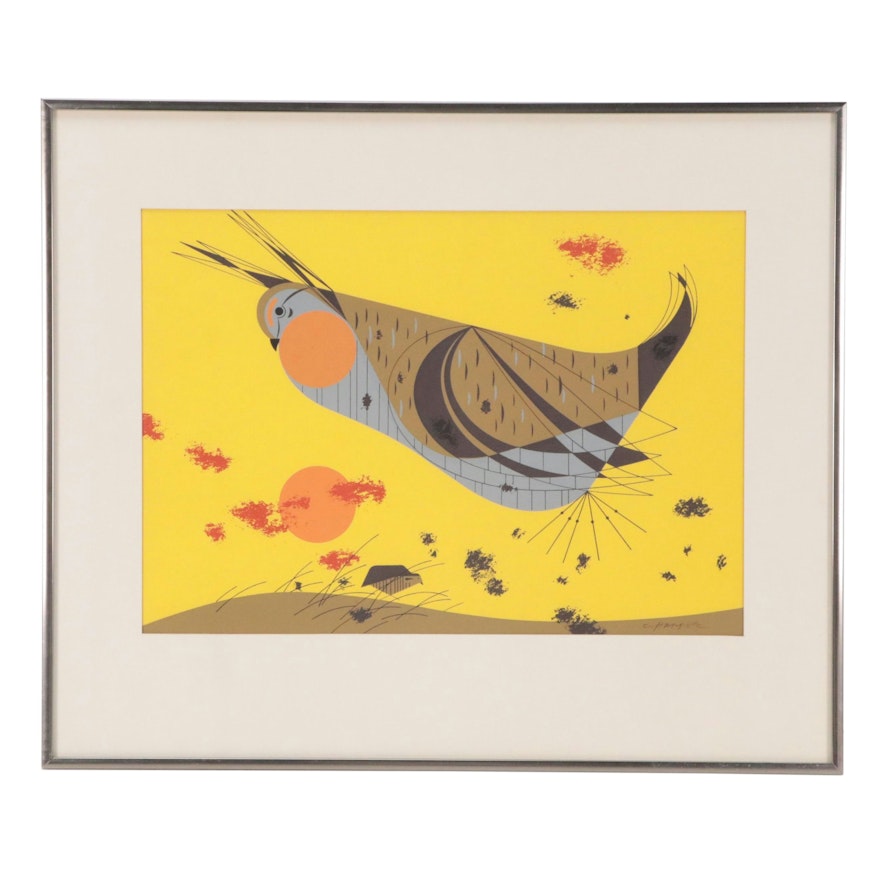 Charley Harper Ford Times Serigraph "Heath Hen," 1957