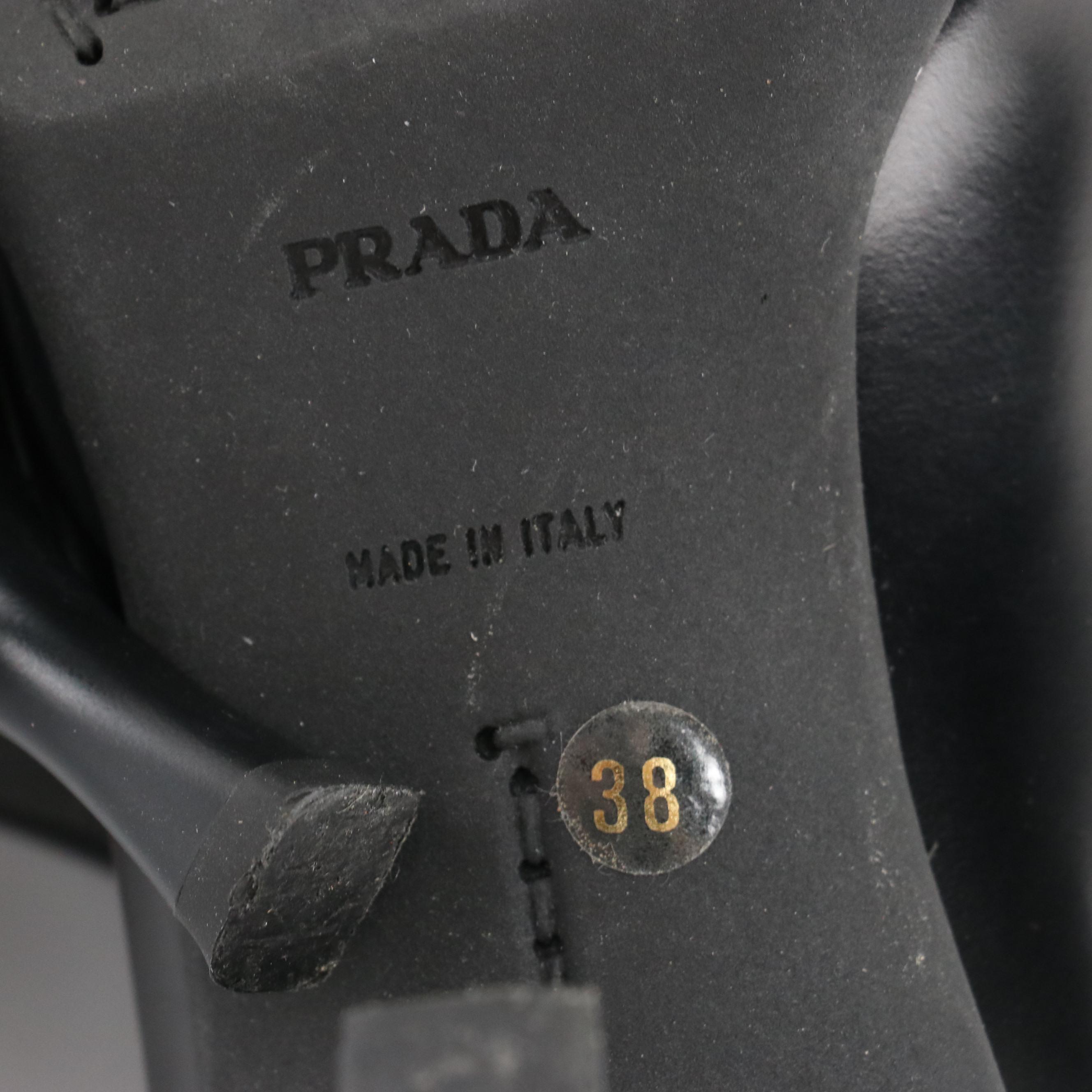 Prada Smooth Black Leather Pointed-Toe Heels