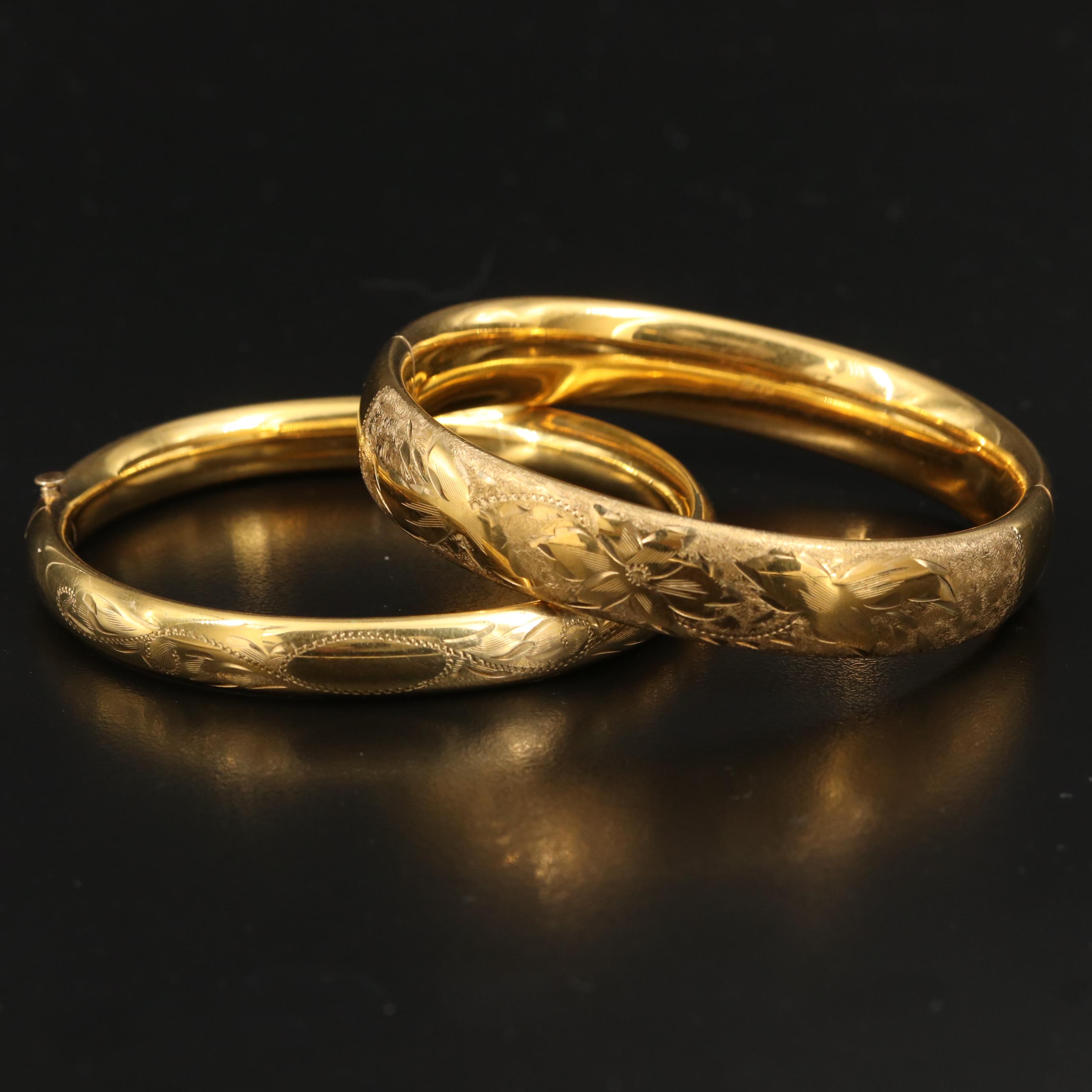 Vintage Gold-Filled Bangles Including Van Dell